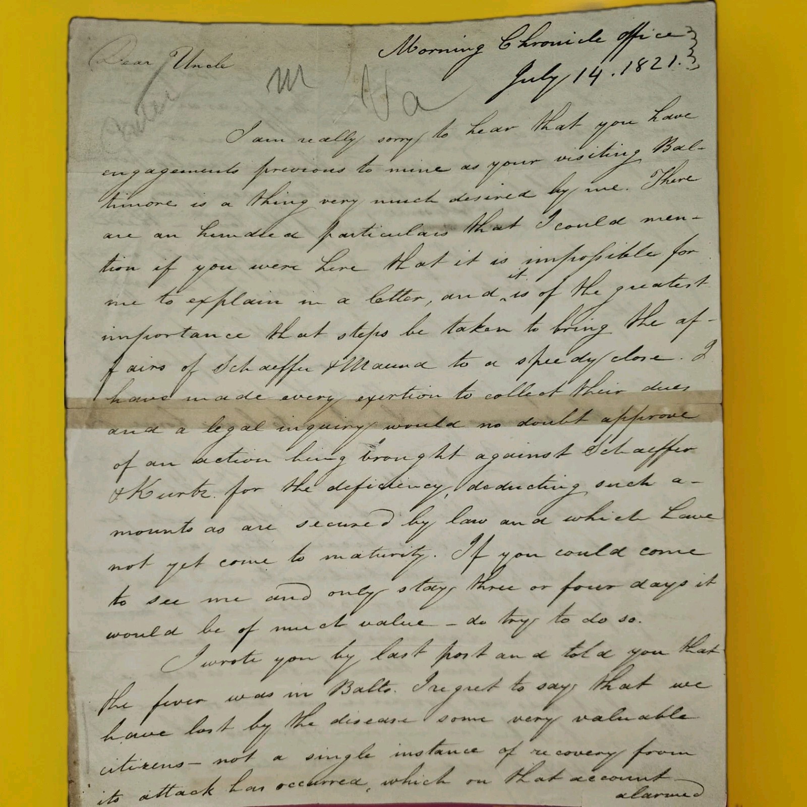 1823 Letter to George Carter, Oatlands: Postal History, Pro-Slavery Influence