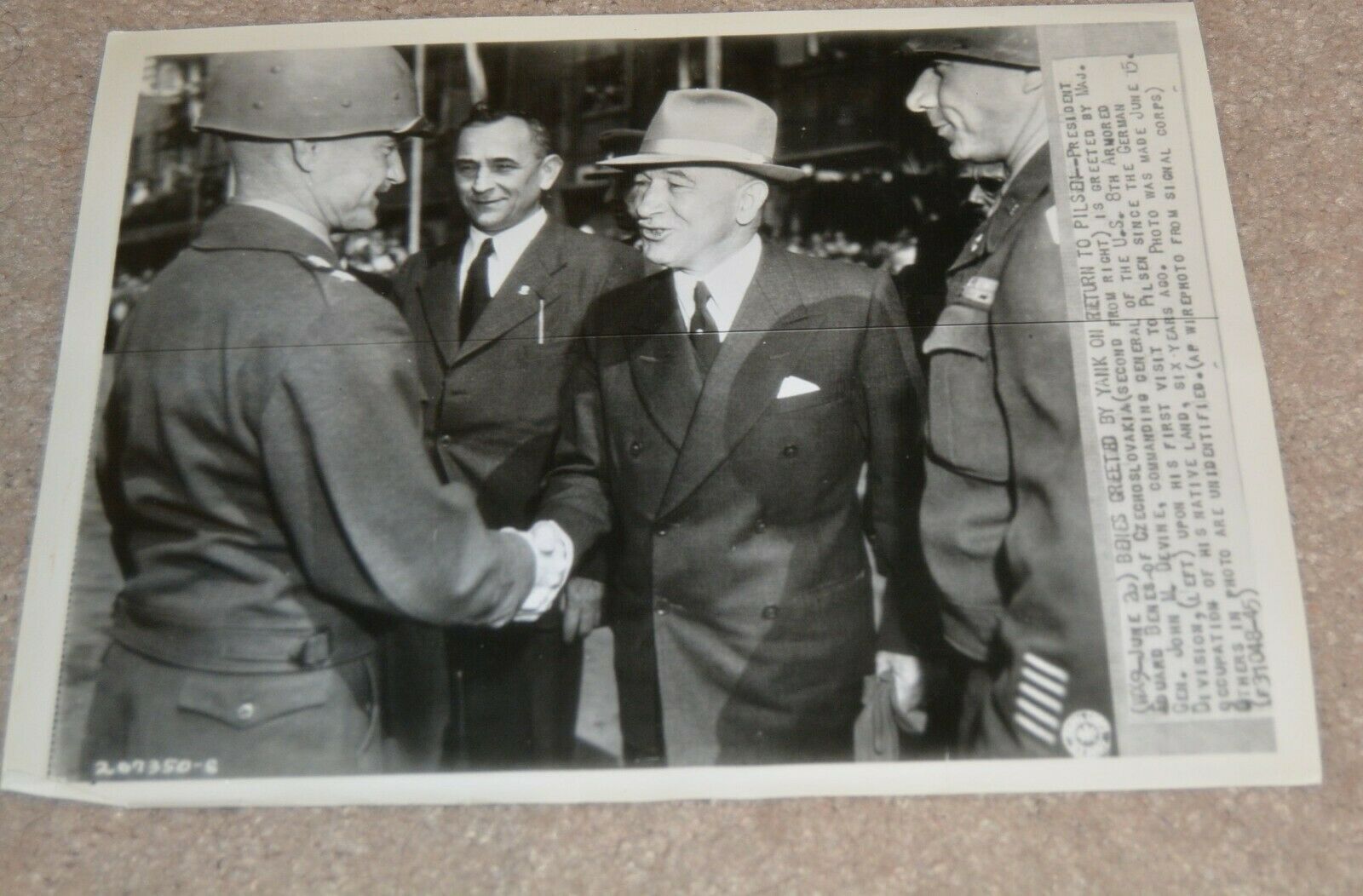 President Edvard Beneš Czechoslovakia  Press Photo VTG vintage Original Rare