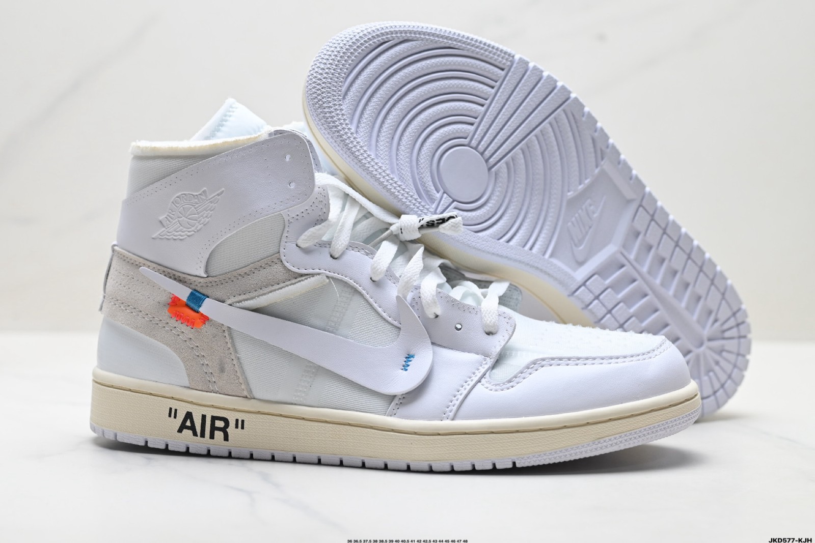 New Off White AJ1 Retro OG High Alaska Men\'s AA3834-100