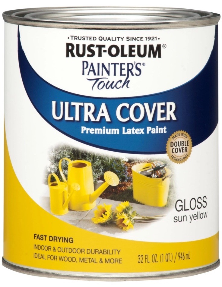 Rust Oleum Painter's Touch Gloss Sun Yellow Paint 1 Quart Multi Surface Use Rust Oleum Painter's Touch Gloss Sun Yellow Paint 1 Quart Multi Surface Use