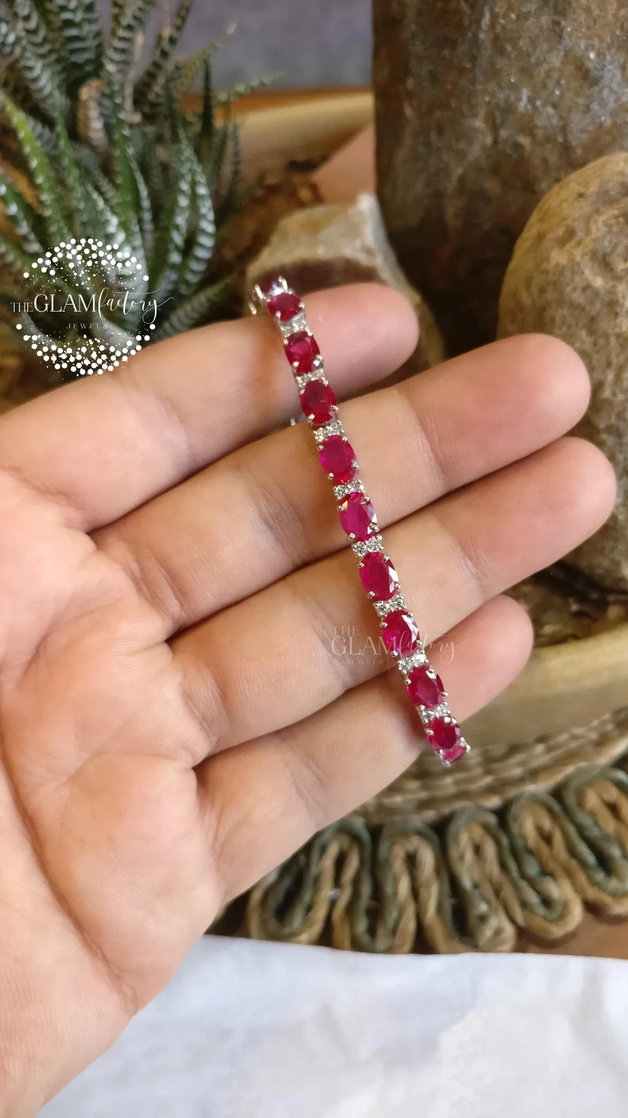 16.00 Ct Natural Ruby Diamond Ladies Tennis Bracelet 14K Real White Gold 7 16.00 Ct Natural Ruby Diamond Ladies Tennis Bracelet 14K Real White Gold 7