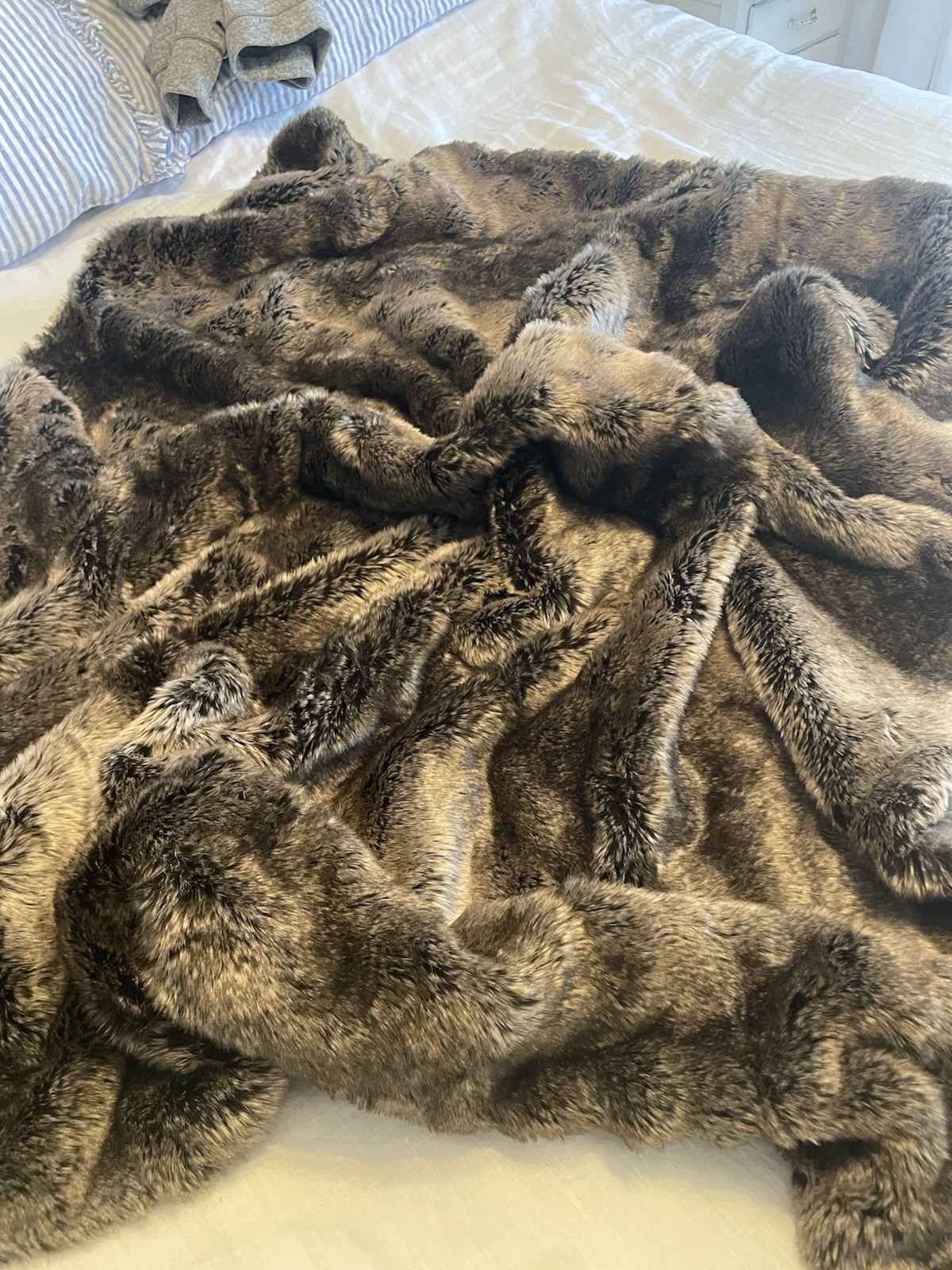 NWOT Restoration Hardware Brown Faux Fur Throw 50” X 62” NWOT Restoration Hardware Brown Faux Fur Throw 50” X 62”