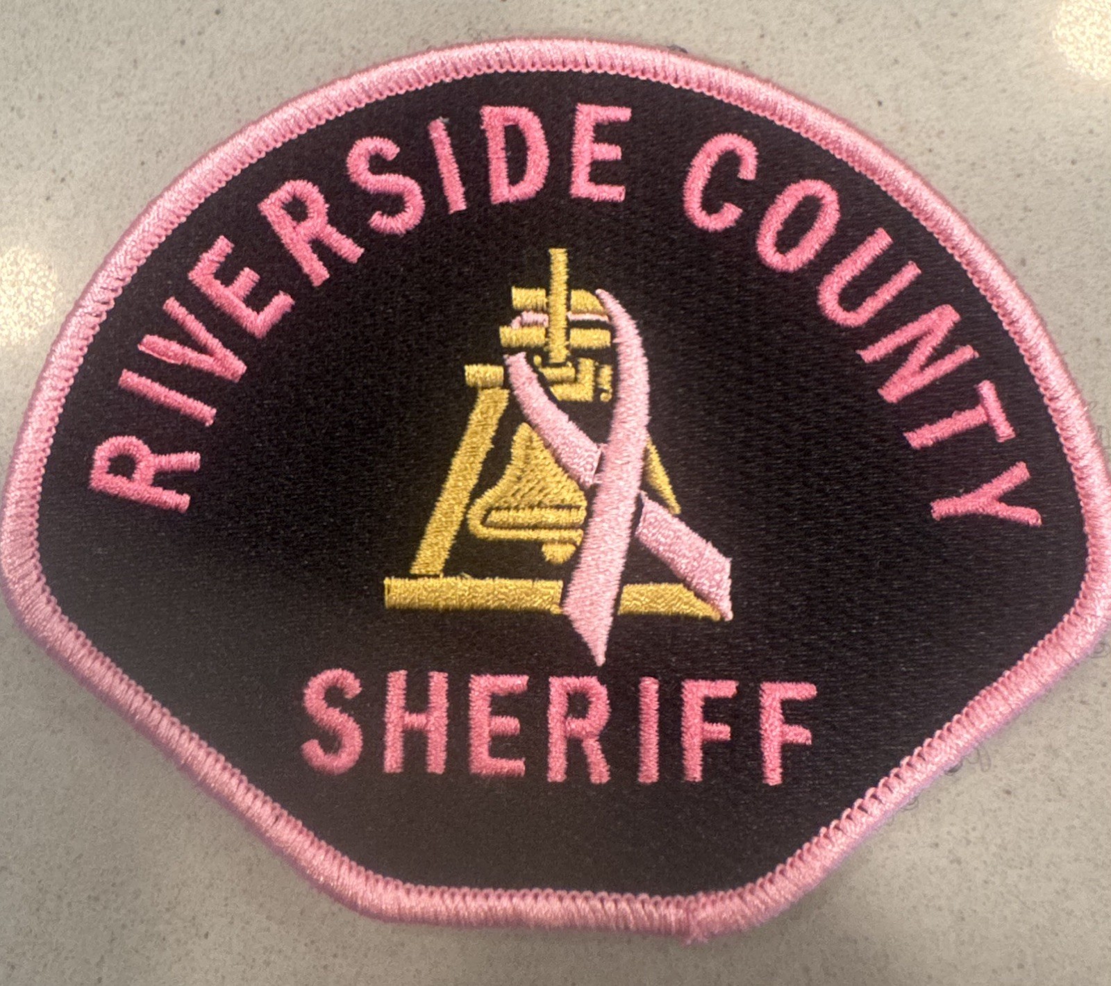 Riverside County Sheriff Breast Cancer Awareness pink collectors patch Riverside County Sheriff Breast Cancer Awareness pink collectors patch