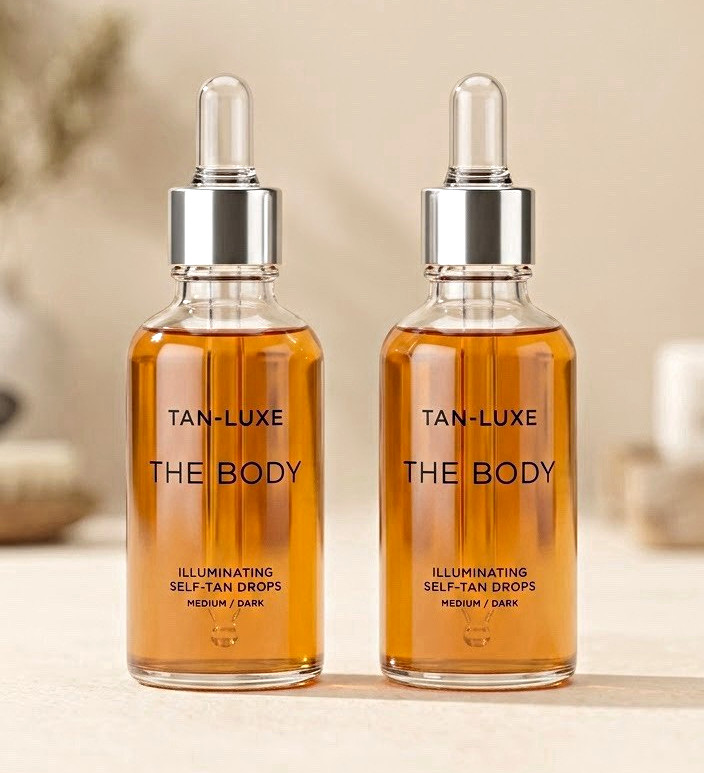 2 PACK NWOB Tan-Luxe The Body Self-Tan Drops - Med/Dark - MSRP $122 1.69oz ea 2 PACK NWOB Tan-Luxe The Body Self-Tan Drops - Med/Dark - MSRP $122 1.69oz ea