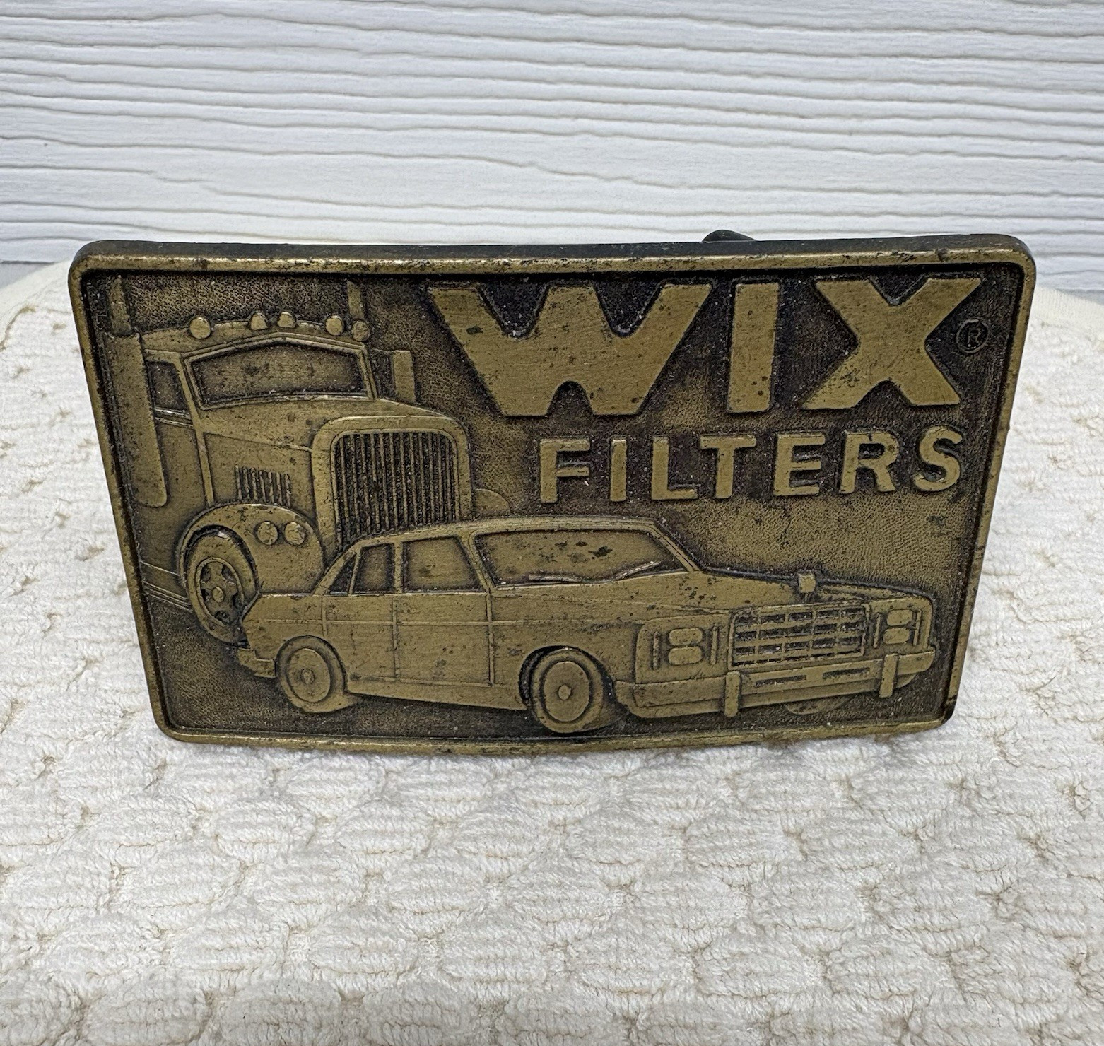 RARE VTG WIX Filters Belt Buckle auto truck car