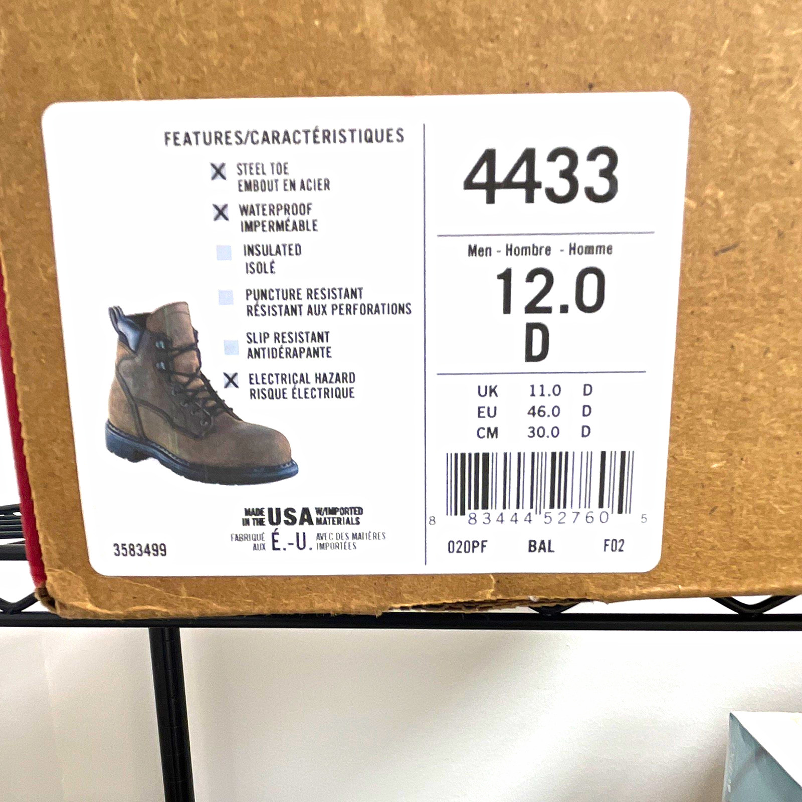 Red Wing Shoes 4433 Men's Steel Toe Waterproof EH Work Boots Brown 12D Red Wing Shoes 4433 Men's Steel Toe Waterproof EH Work Boots Brown 12D