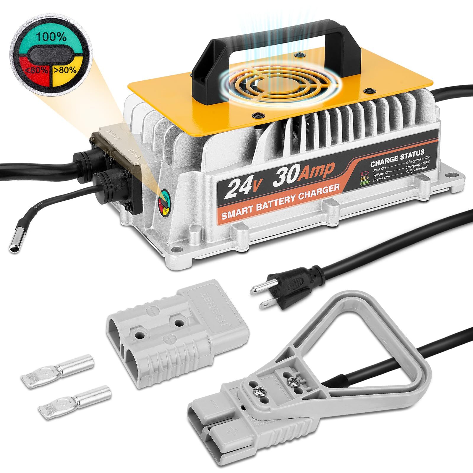 24 Volt 30A Forklift Battery Charger Single Phase Lead Acid Battery Fast Charger