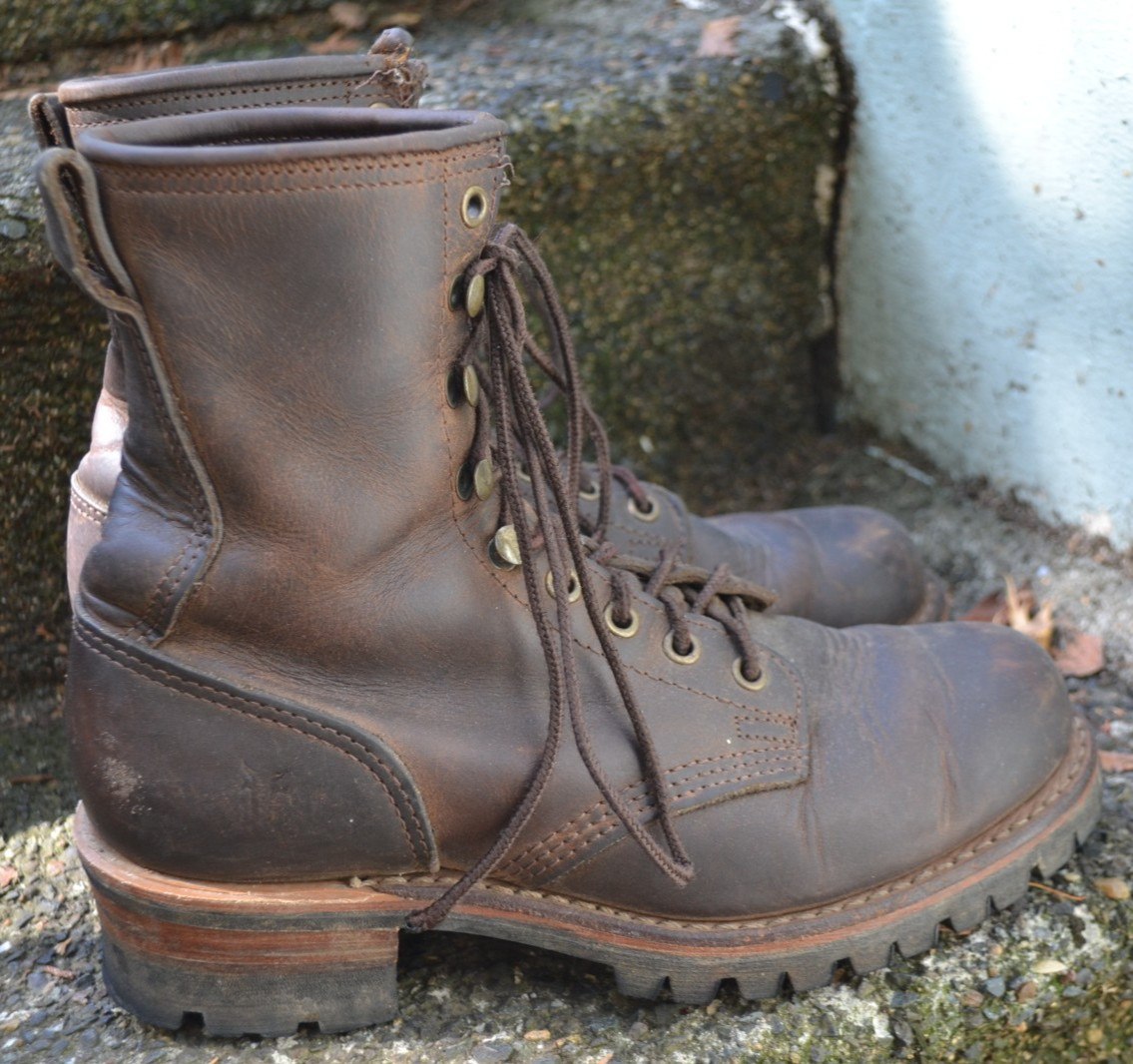 Frye Women\'s Logger Boot Brown Leather Lace Up Work Boots Vibram Size 8.5 M Frye Women\'s Logger Boot Brown Leather Lace Up Work Boots Vibram Size 8.5 M