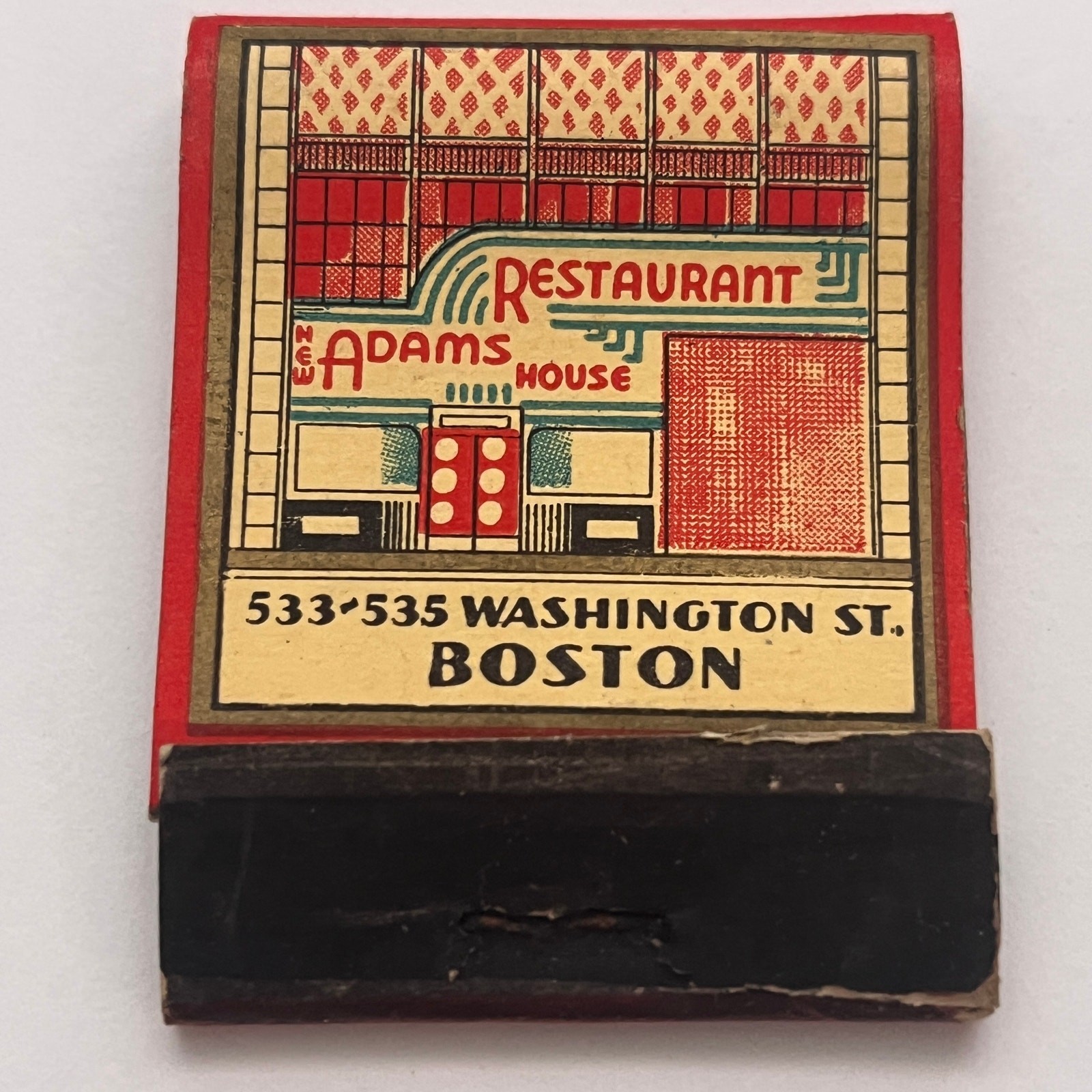 Adams House Restaurant Grill & Palm Room Boston Vtg Matchbook Cover TB8-MB2-7 Adams House Restaurant Grill & Palm Room Boston Vtg Matchbook Cover TB8-MB2-7
