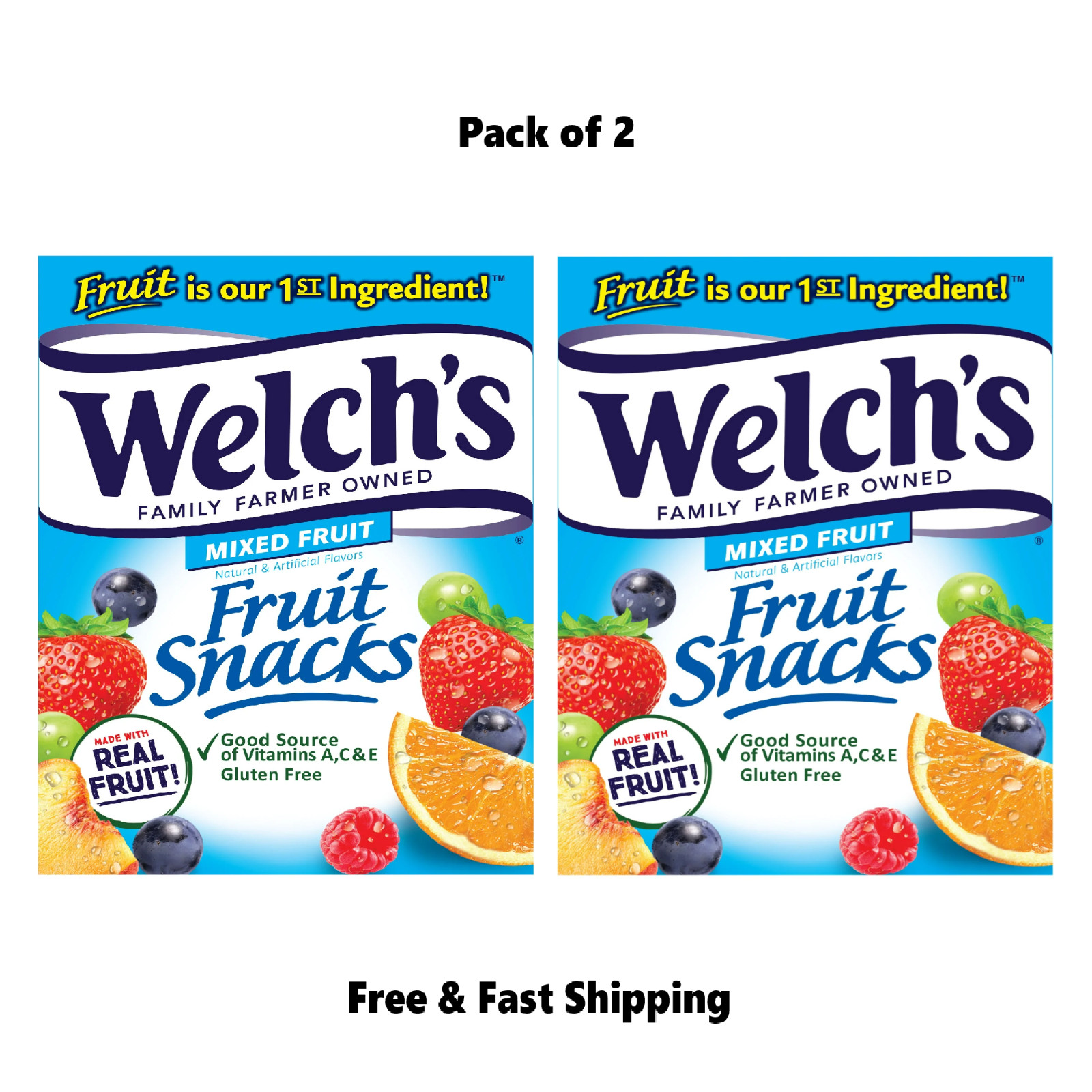 Welch\'s, Made With Real Fruit Fruit Snacks, Mixed Fruit, 0.8 oz, 80 Count Welch\'s, Made With Real Fruit Fruit Snacks, Mixed Fruit, 0.8 oz, 80 Count