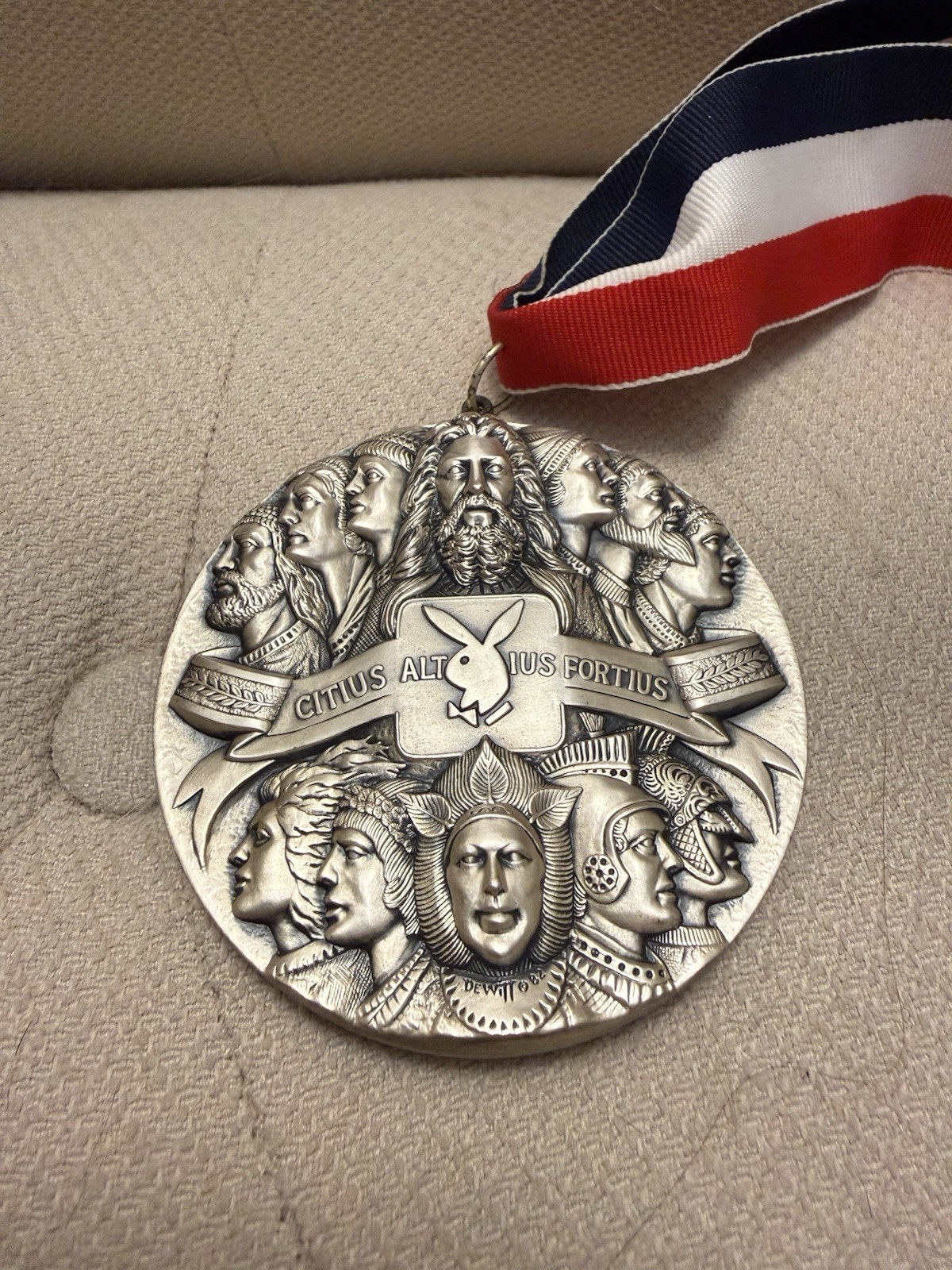 VERY RARE PLYBOY MEDALLIC ART CO. DANBURY CONNECTICUT SILVER .999/BRONZE MEDAL