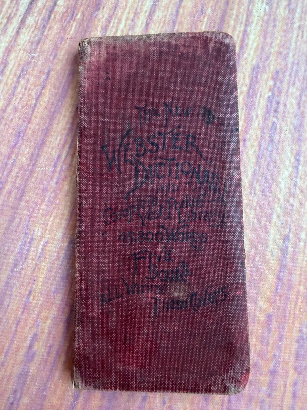 Antique Webster Vest Pocket Dictionary 1893 1894 E.E. Miles Miniature Book Rare 