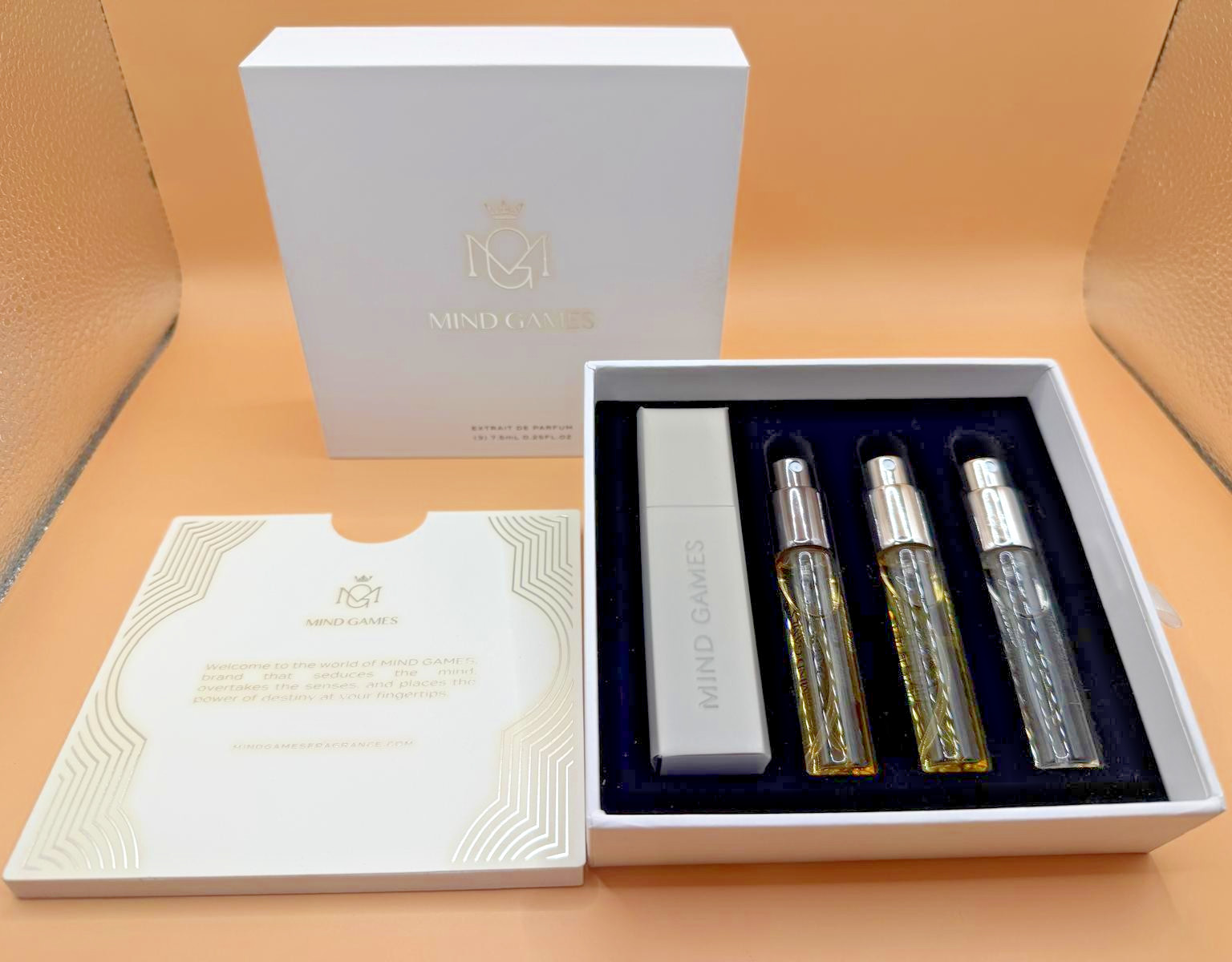 Mind Games J'Adoube Caissa Blockade 3x7.5ml Extrait Parfum Travel Set New