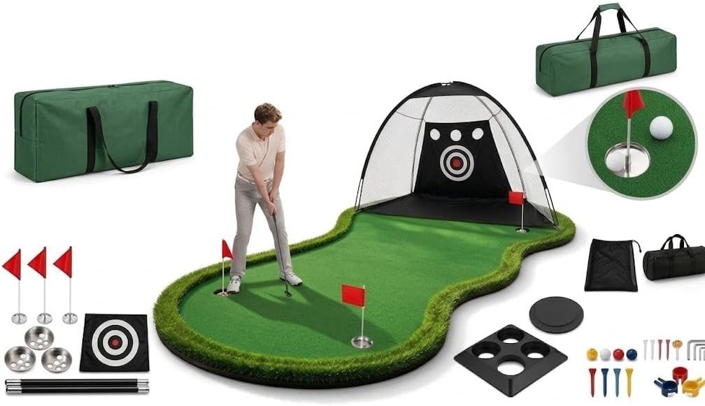 Huge 5X12 Size Golf Putting Green Practice Putting Mat w/ NET COMBO Huge 5X12 Size Golf Putting Green Practice Putting Mat w/ NET COMBO