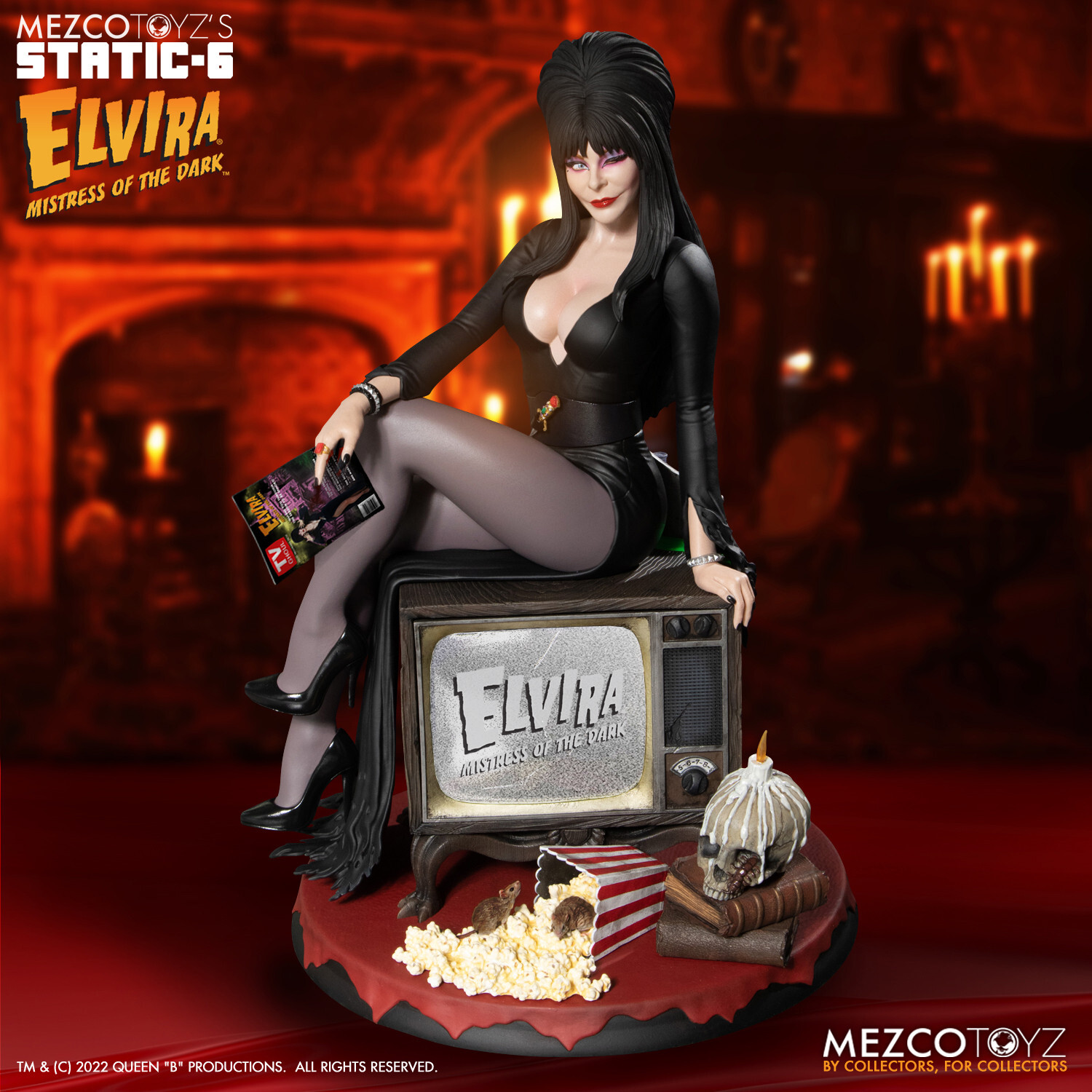 Mezco Static Six Elvira Mistress of the Dark 1/6 Statue NEW SEALED Mezco Static Six Elvira Mistress of the Dark 1/6 Statue NEW SEALED