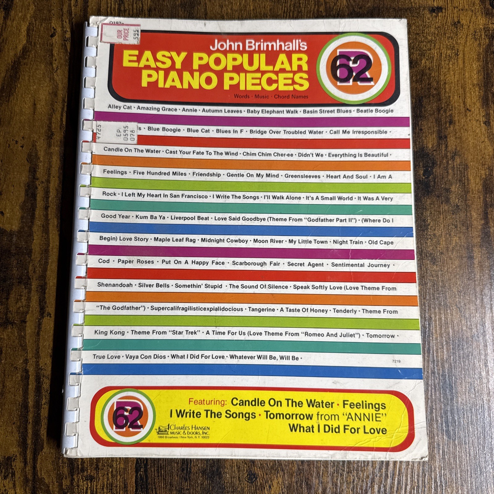 Vintage John Brimhall\'s Easy Popular Piano Pieces Music Book Songbook (M22) Vintage John Brimhall\'s Easy Popular Piano Pieces Music Book Songbook (M22)