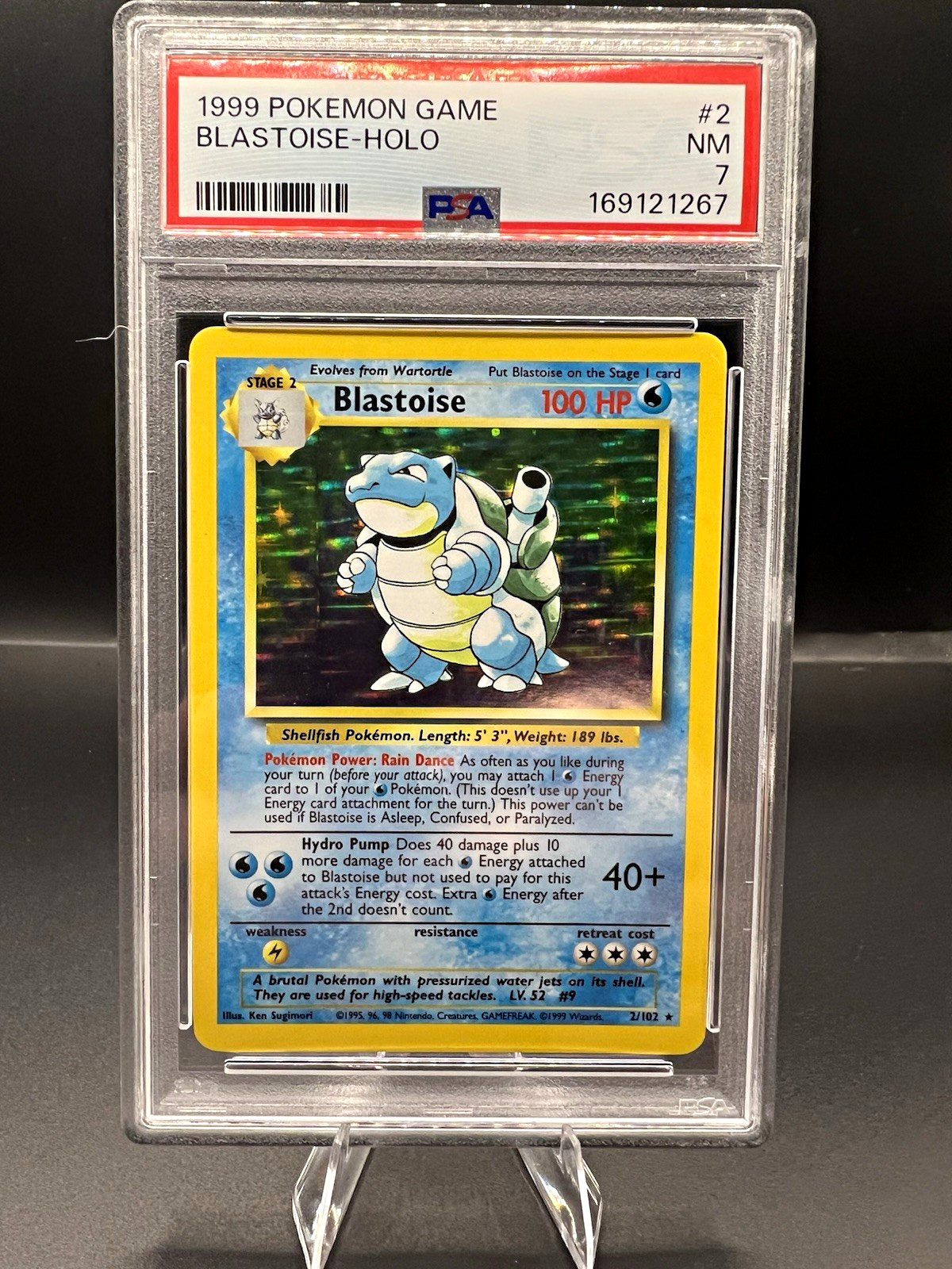 Pokemon TCG Blastoise 2/102 Base Set Holo Rare EN 1999 PSA 7 Graded Pokemon TCG Blastoise 2/102 Base Set Holo Rare EN 1999 PSA 7 Graded