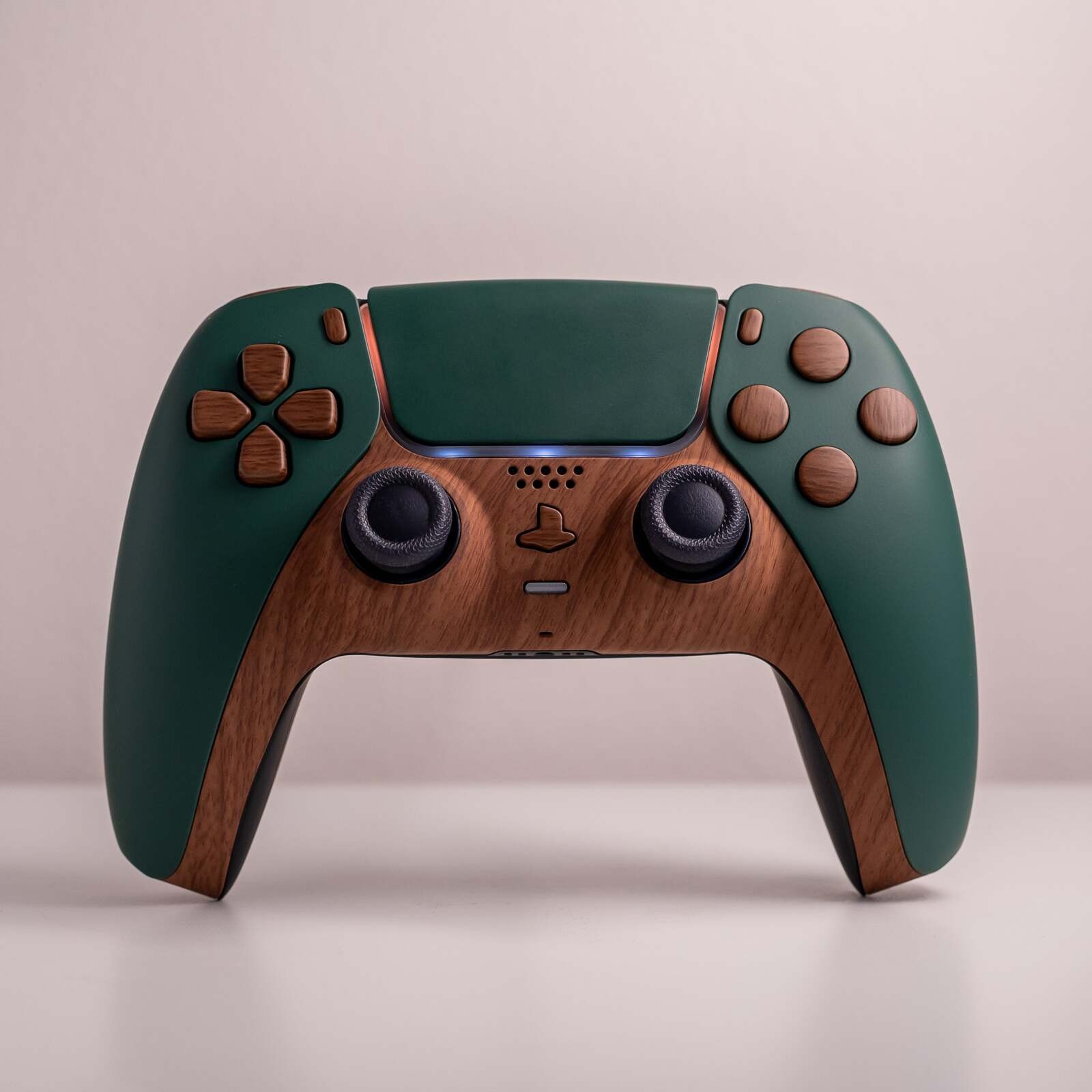 Custom Sony PS5 DualSense Controller Pine with Elegant Wood Style Buttons & Trim Custom Sony PS5 DualSense Controller Pine with Elegant Wood Style Buttons & Trim