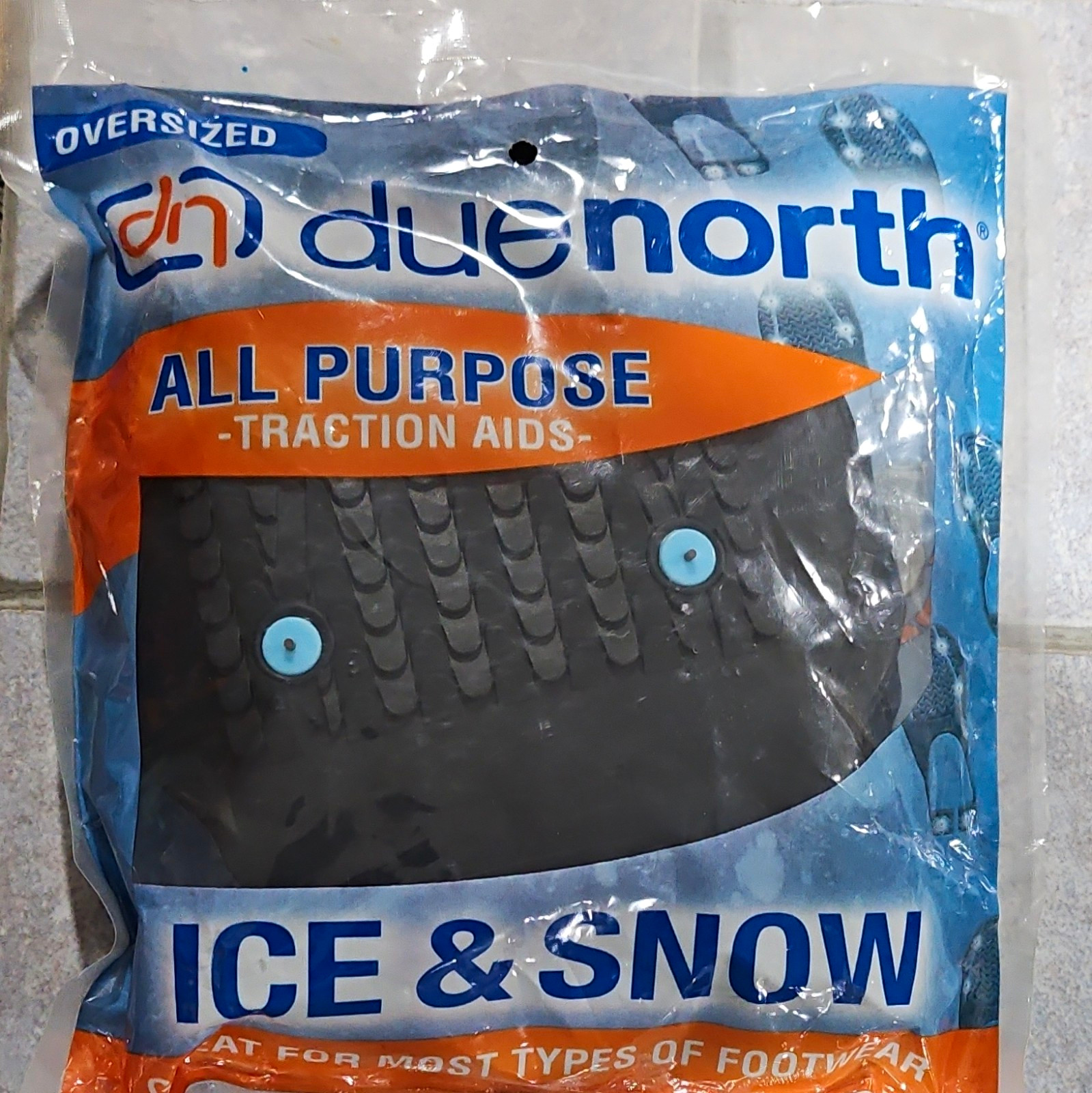 Due North Traction Aid Ice & Snow Oversized 9.5in x 5.5in Black/Blue Due North Traction Aid Ice & Snow Oversized 9.5in x 5.5in Black/Blue
