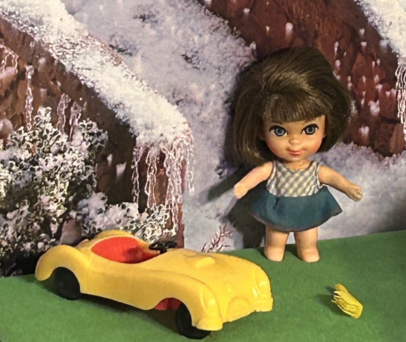 VTG Mattel LIDDLE KIDDLES Babe Biddle with Car & Comb VTG Mattel LIDDLE KIDDLES Babe Biddle with Car & Comb