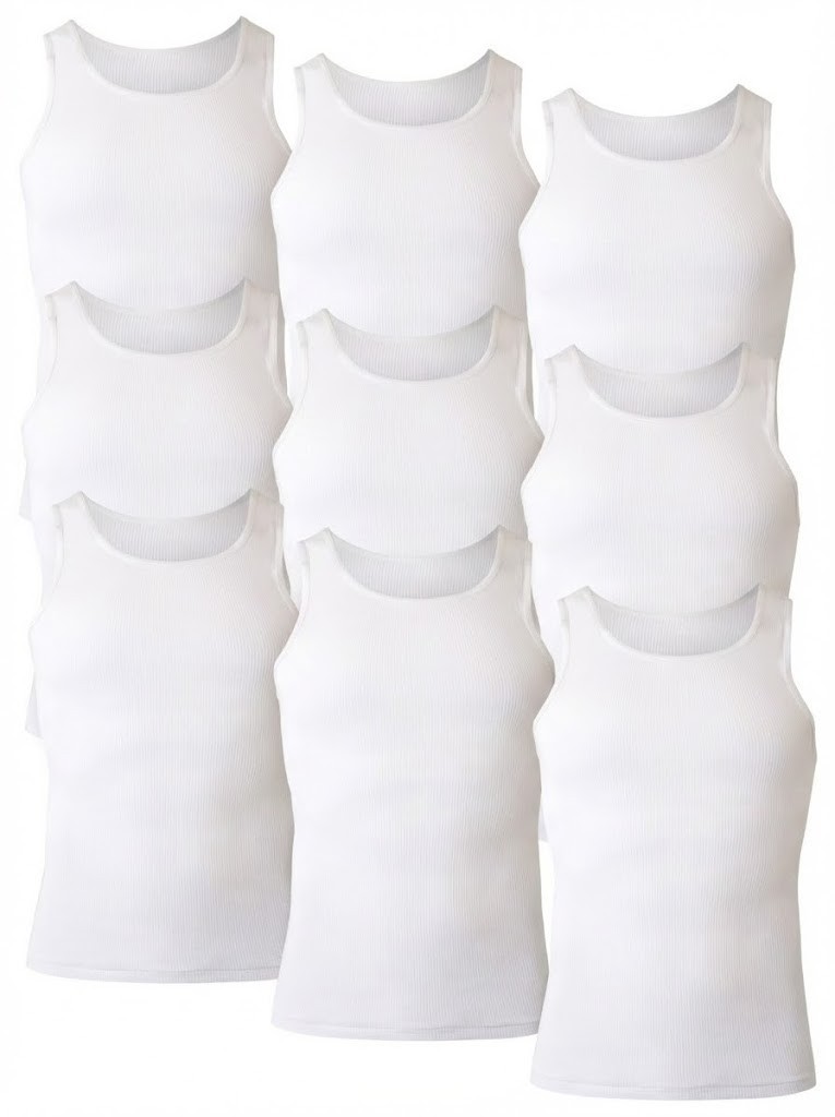 Hanes Men’s X-Large Tagless Tank Tops – 9 Pack (3x 3-Pack) Factory Imperfect