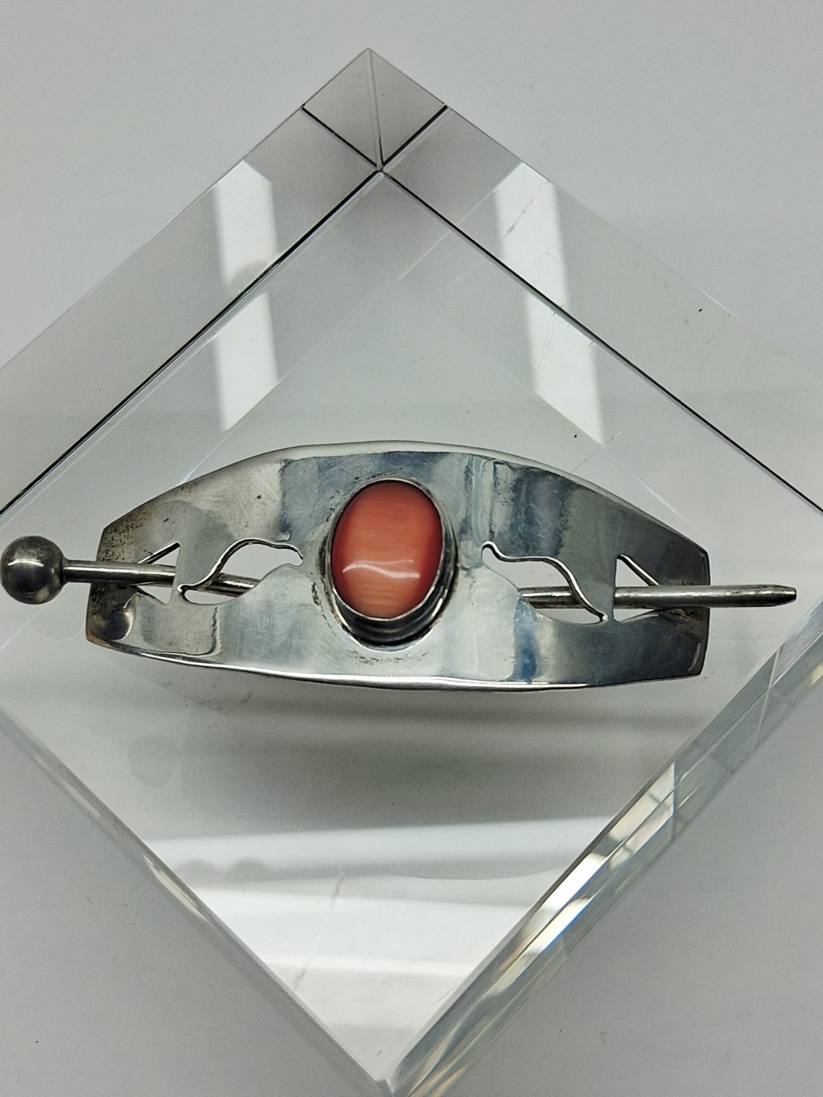 Vintage Taxco Mexico 925 Sterling Silver Modernist Hair Side Clip Pin TV-1 28g Vintage Taxco Mexico 925 Sterling Silver Modernist Hair Side Clip Pin TV-1 28g