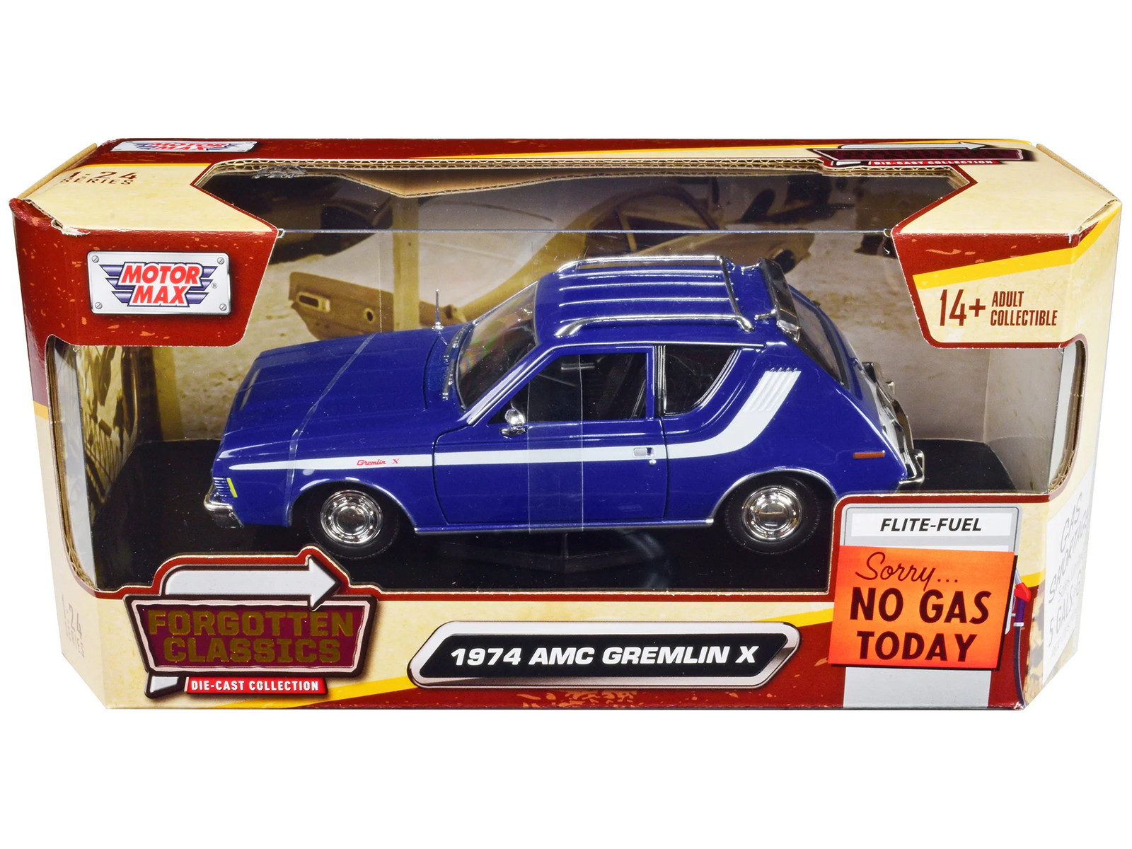 1974 AMC Gremlin X Blue with White Stripes and Roof Rack \