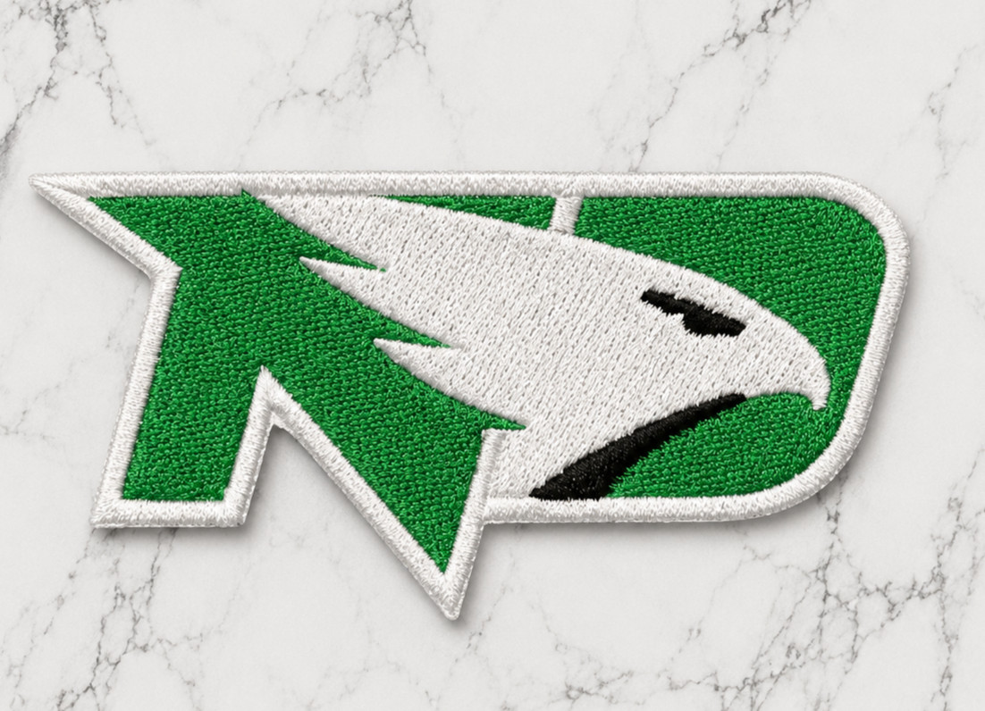 NORTH DAKOTA FIGHTING HAWKS LOGO NCAA EMBROIDERED IRON ON PATCH 3\ NORTH DAKOTA FIGHTING HAWKS LOGO NCAA EMBROIDERED IRON ON PATCH 3\