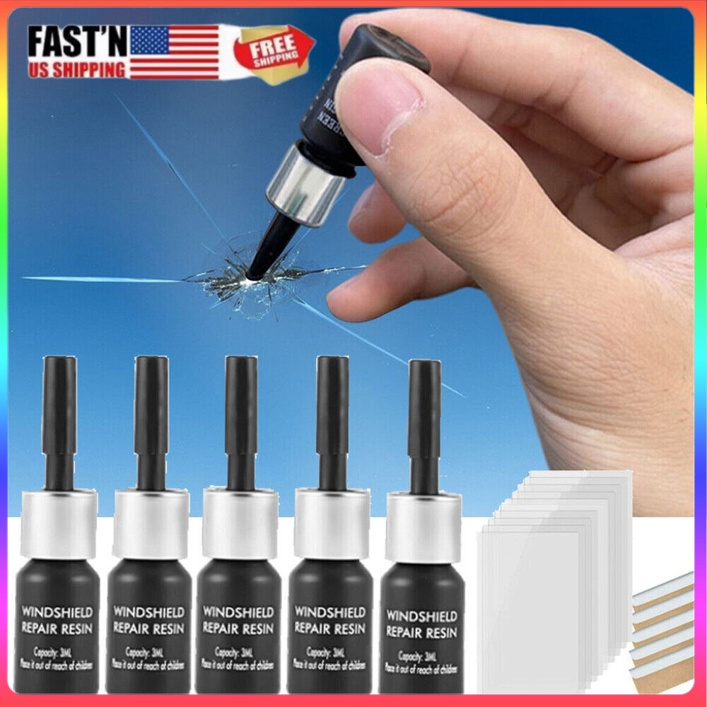 5PCS Car Windshield Broken Glass Repair Liquid Glass Scratch Crack Repair Tools
