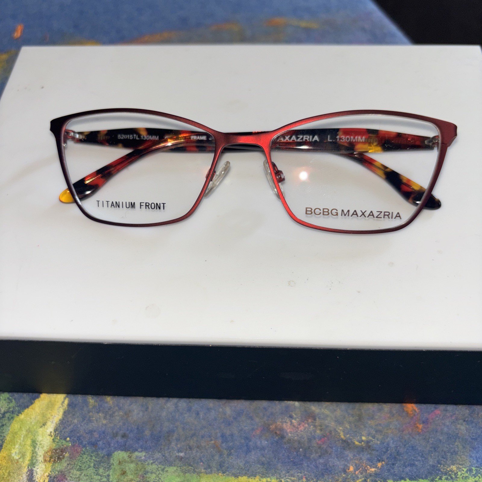 BCBG MAXAZRIA EYEGLASSES FRAMES RED 52/15/130 NEW W CASE BCBG MAXAZRIA EYEGLASSES FRAMES RED 52/15/130 NEW W CASE