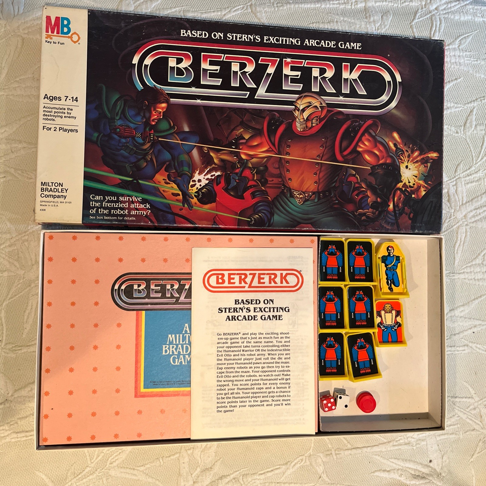 1983 Berzerk Board Game by Milton Bradley Complete
