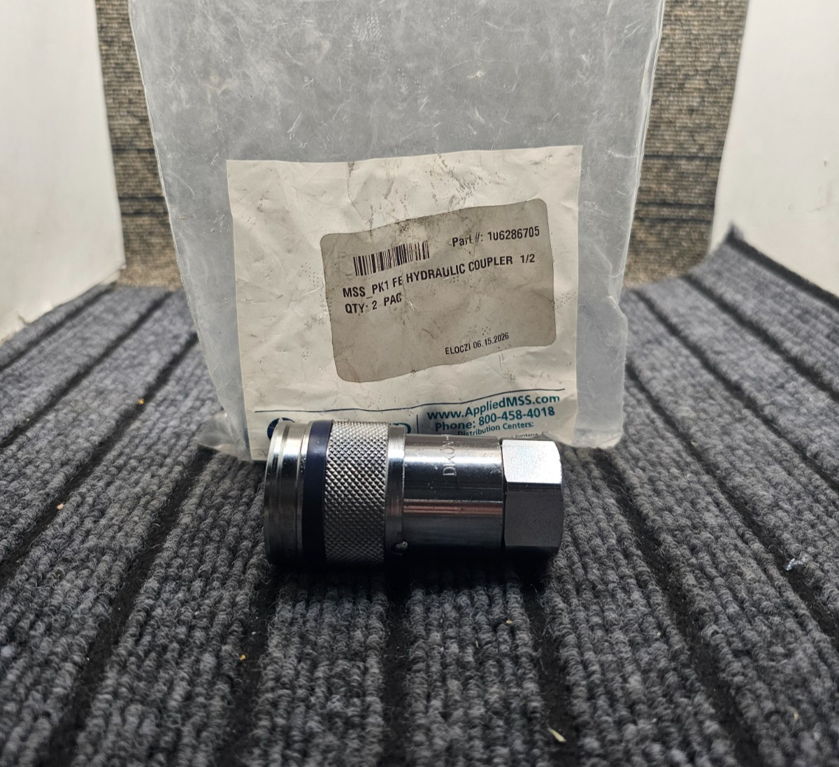 (QTY 2) DIXON 4HTF4-5000-PSI Flush Hydraulic Quick Connect NPTF Coupler
