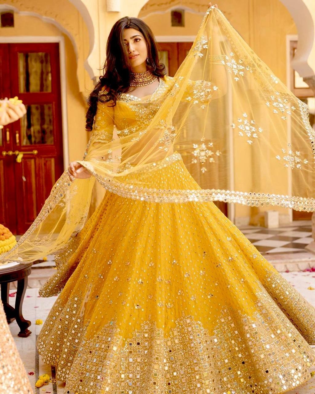 Indian Ethnic Wear Georgette Lehenga Choli With Net Dupatta For Wedding & Party