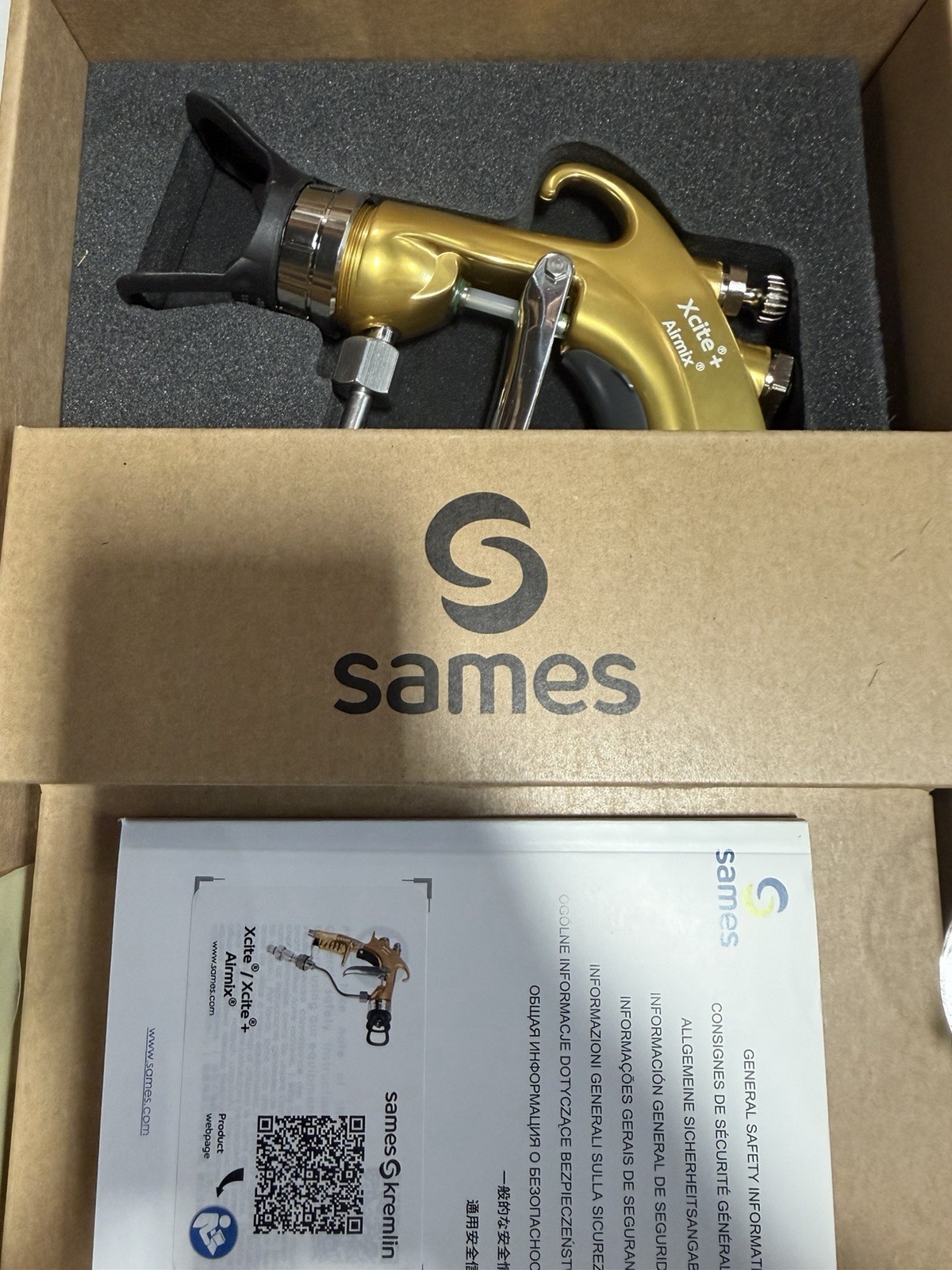 SAMES Kremlin Xcite Airmix Spray Gun With Tip - NEW UNUSED 135732120 With Tip SAMES Kremlin Xcite Airmix Spray Gun With Tip - NEW UNUSED 135732120 With Tip