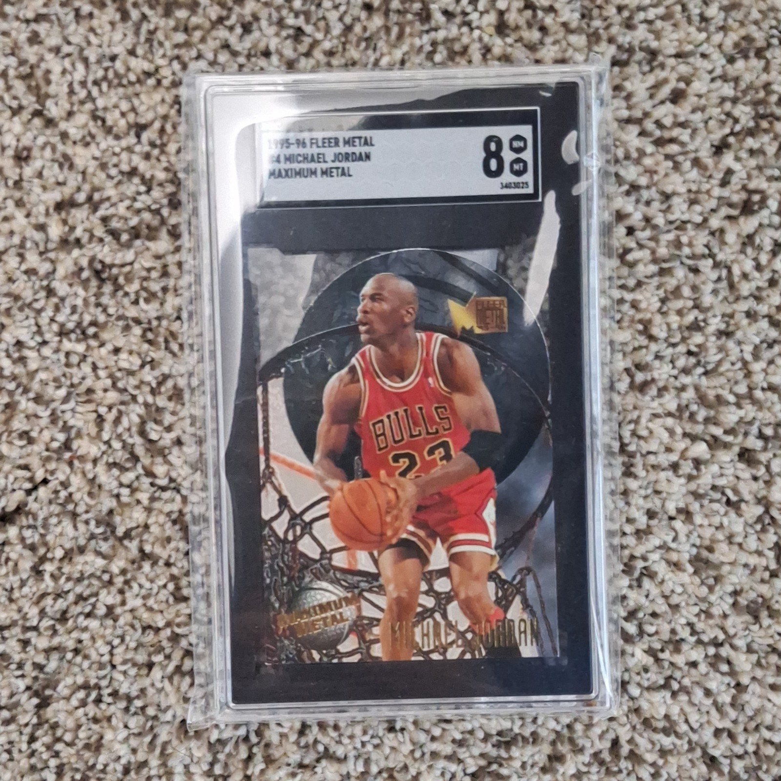 Fleer 1995-96 Metal Michael Jordan Maximum Metal #4 SGC 8 Graded Bulls Fleer 1995-96 Metal Michael Jordan Maximum Metal #4 SGC 8 Graded Bulls