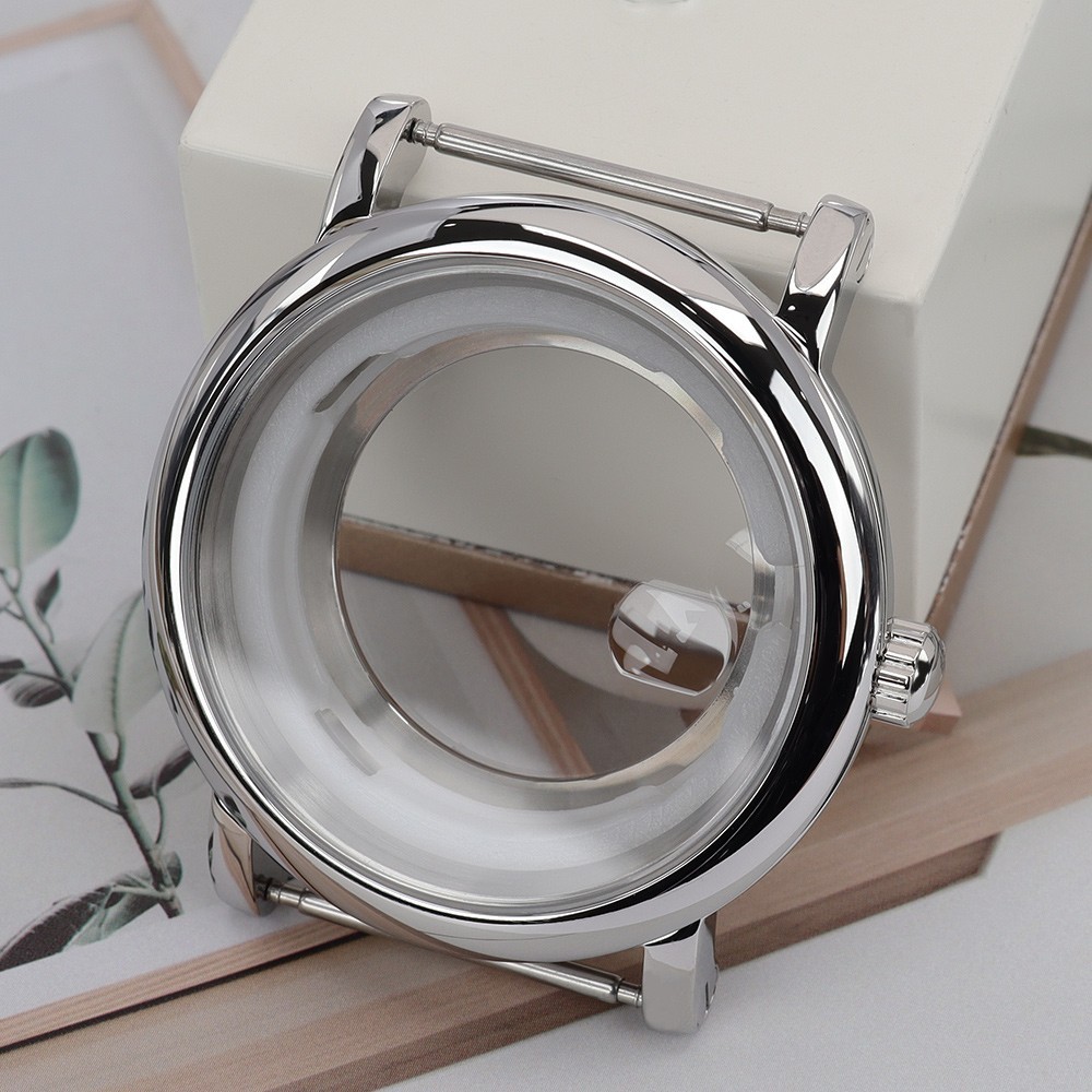 FEIYASHI Stainless Steel 44mm Pilot Watch Case Polished For Seiko NH35 NH36 NH38