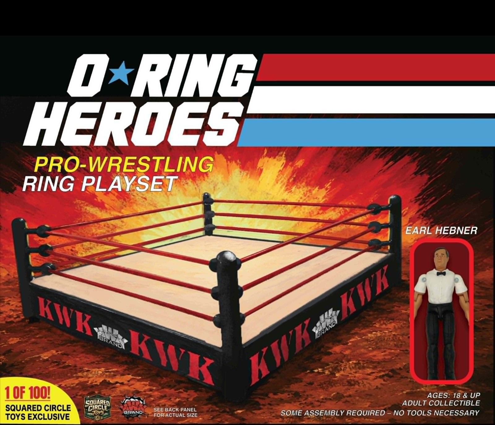 Pre- Order KWK O-Ring Heroes Ring Playset w/ Earl Hebner Exclusive 1 of 100 Pre- Order KWK O-Ring Heroes Ring Playset w/ Earl Hebner Exclusive 1 of 100