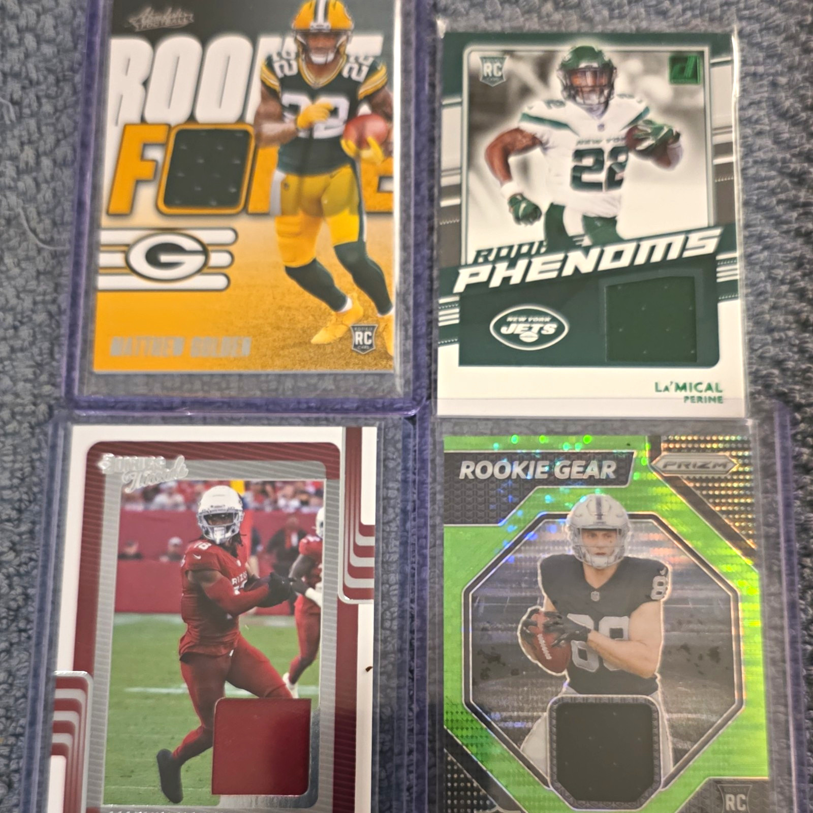 Panini NFL 2024-25 Rookie/Memorabilia 15-Card Lot Absolute/Donruss/Prizm/Score
