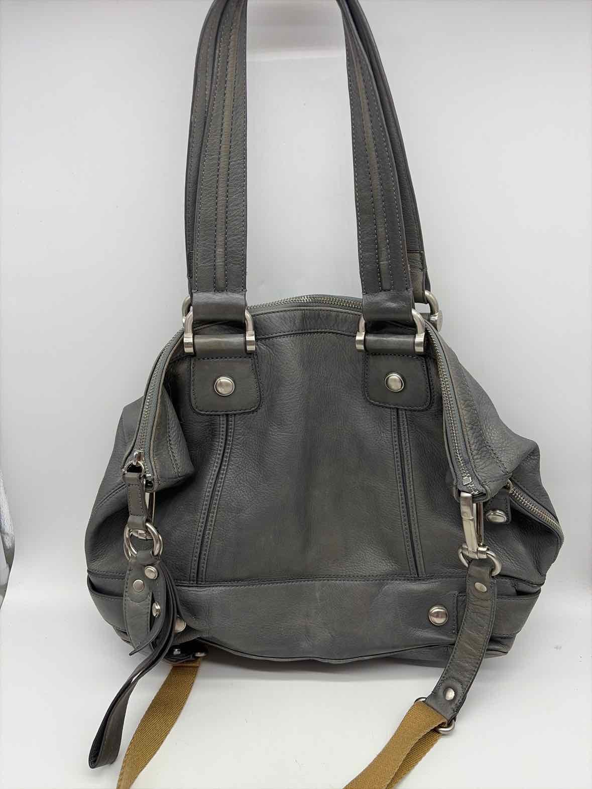Pre-Owned B Makowsky Grey Leather Shoulder Bag Shoulder Bag Pre-Owned B Makowsky Grey Leather Shoulder Bag Shoulder Bag