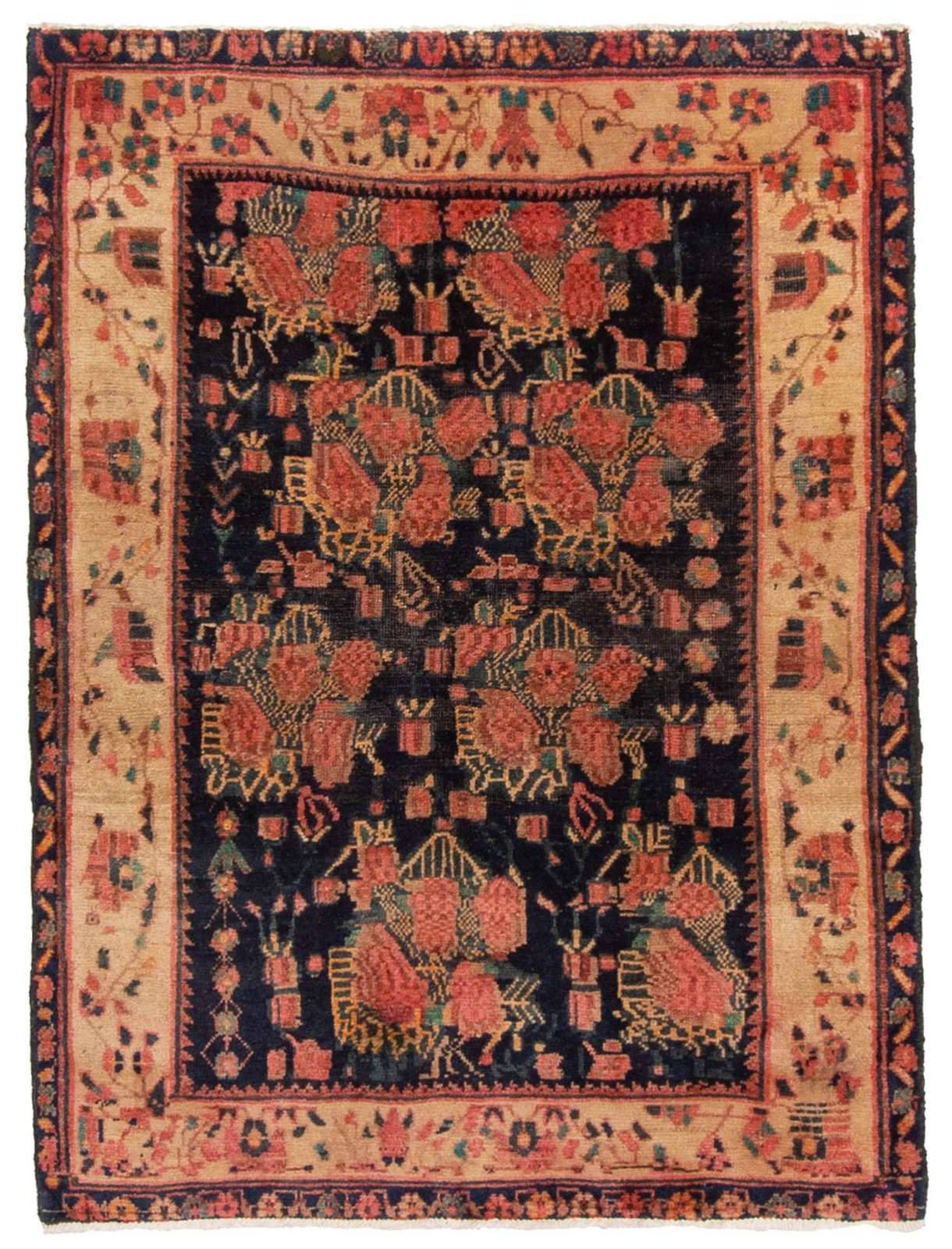 Vintage Traditional Hand-Knotted Area Rug 3\'5\
