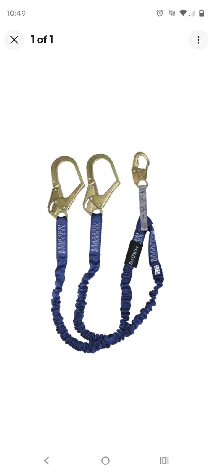 FALLTECH ElasTech 8240Y3 Shock Absorbing Lanyard, Double-Leg,4.5 Ft.-6 Ft., Blue FALLTECH ElasTech 8240Y3 Shock Absorbing Lanyard, Double-Leg,4.5 Ft.-6 Ft., Blue