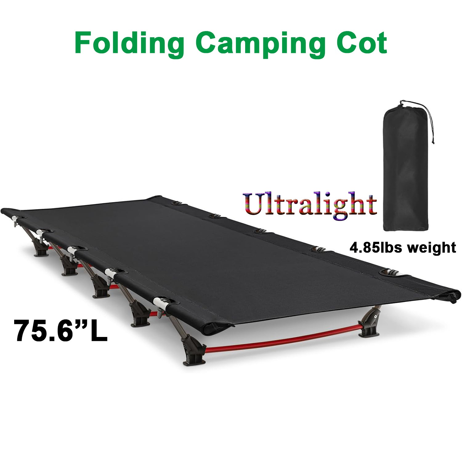 Portable Camping Cot Sleeping Cot Ultralight Backpacking Cot Bed Outdoor Hiking