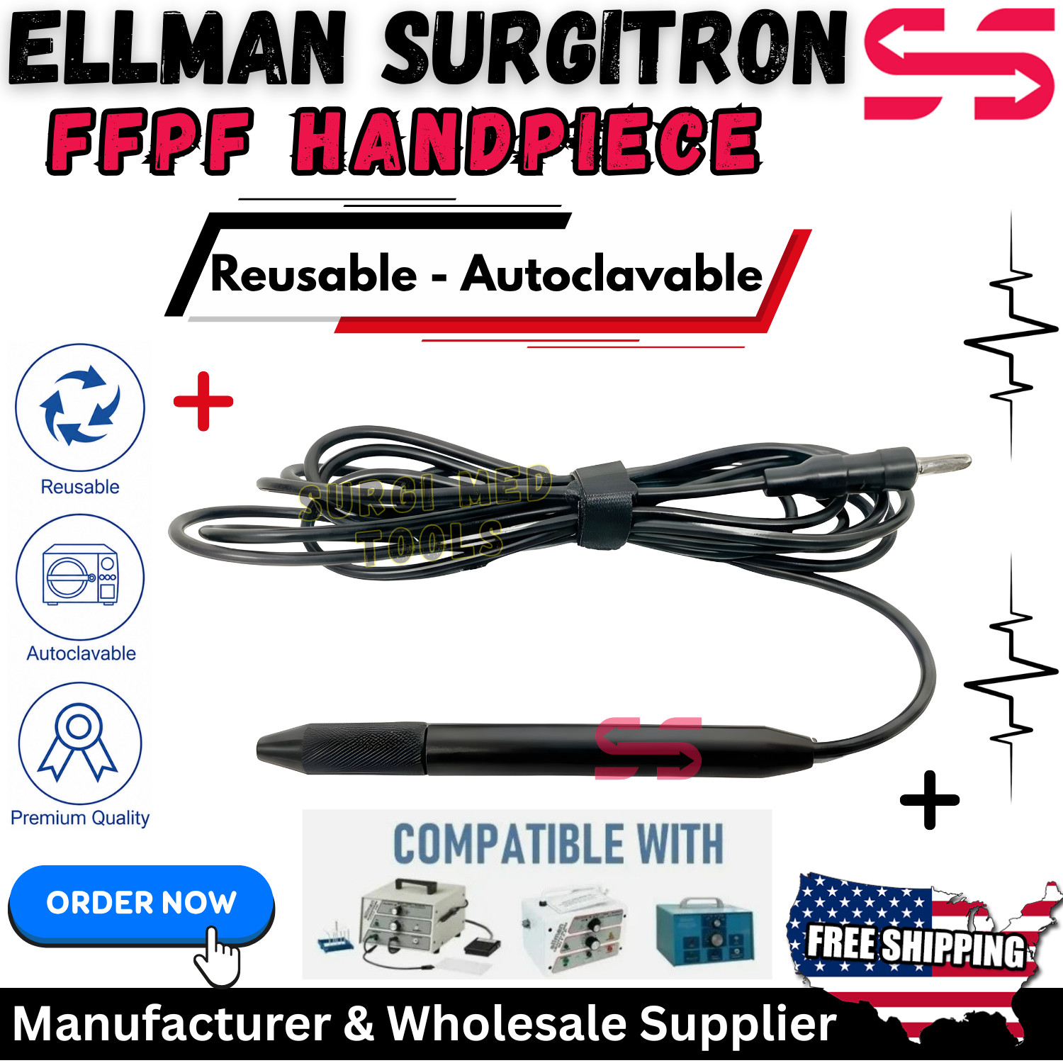 Ellman Surgitron FFPF Handpiece Electrosurgical Tool Reusable - Autoclavable USA