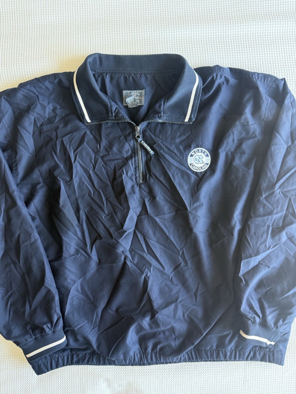 Vintage J America UNC North Carolina Tar Heels 1/4 Zip Pullover Jacket XL