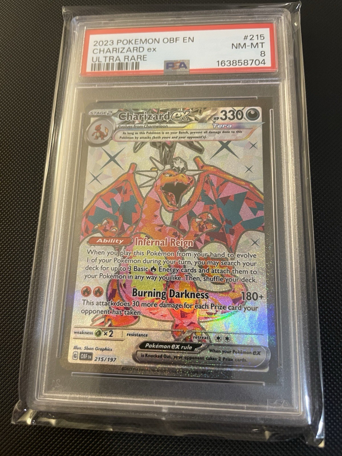 2023 POKEMON OBF EN-OBSIDIAN FLAMES ULTRA RARE #215 CHARIZARD EX PSA 8 NM-MT 2023 POKEMON OBF EN-OBSIDIAN FLAMES ULTRA RARE #215 CHARIZARD EX PSA 8 NM-MT