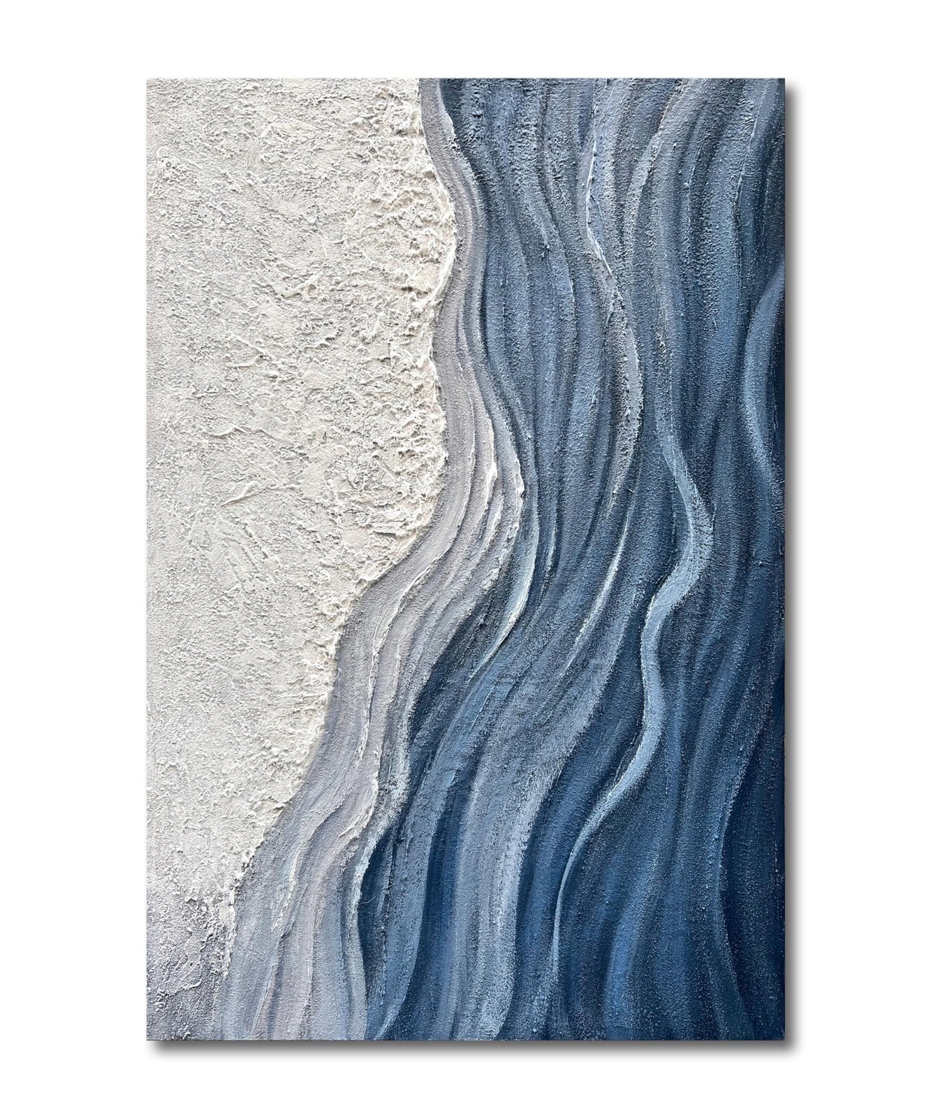 Limiyer Art Hand-Painted Blue and White Texture Abstract Art Oil Painting Mod... Limiyer Art Hand-Painted Blue and White Texture Abstract Art Oil Painting Mod...