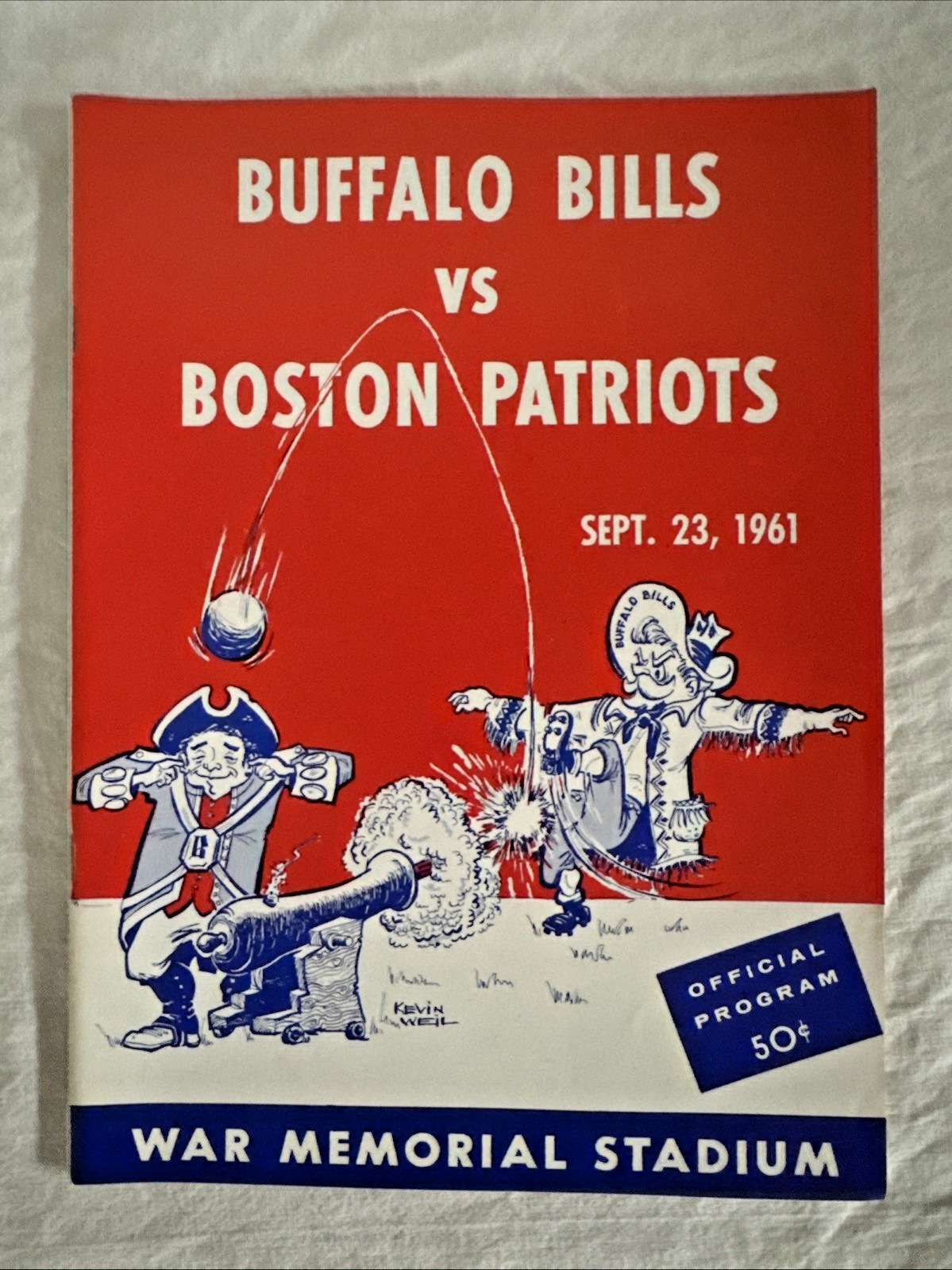 Vintage 1961 AFL Football Program Bills vs Patriots Sept. 23 Buffalo vs Boston Vintage 1961 AFL Football Program Bills vs Patriots Sept. 23 Buffalo vs Boston