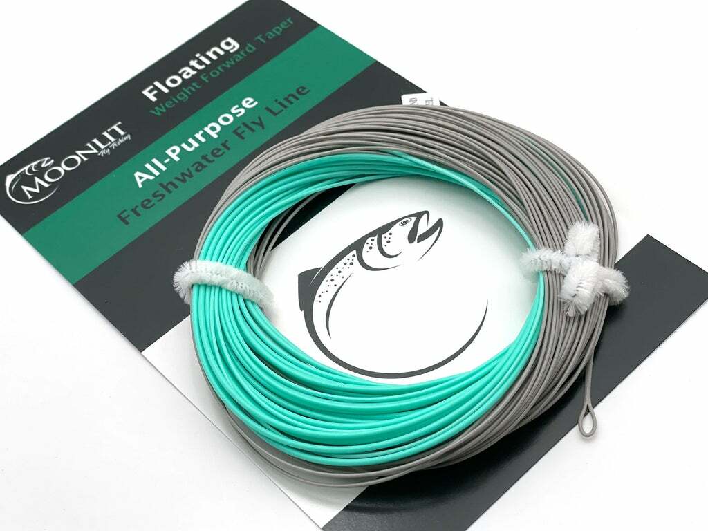 Moonlit Fly Fishing WF All-Purpose Floating Fly Line (acid blue & light grey)
