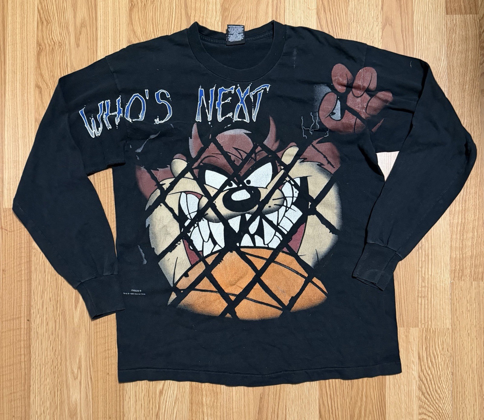 Vintage 1996 Space Jam Taz Long Sleeve Shirt L Freeze Warner Bros Who’s Next Vintage 1996 Space Jam Taz Long Sleeve Shirt L Freeze Warner Bros Who’s Next