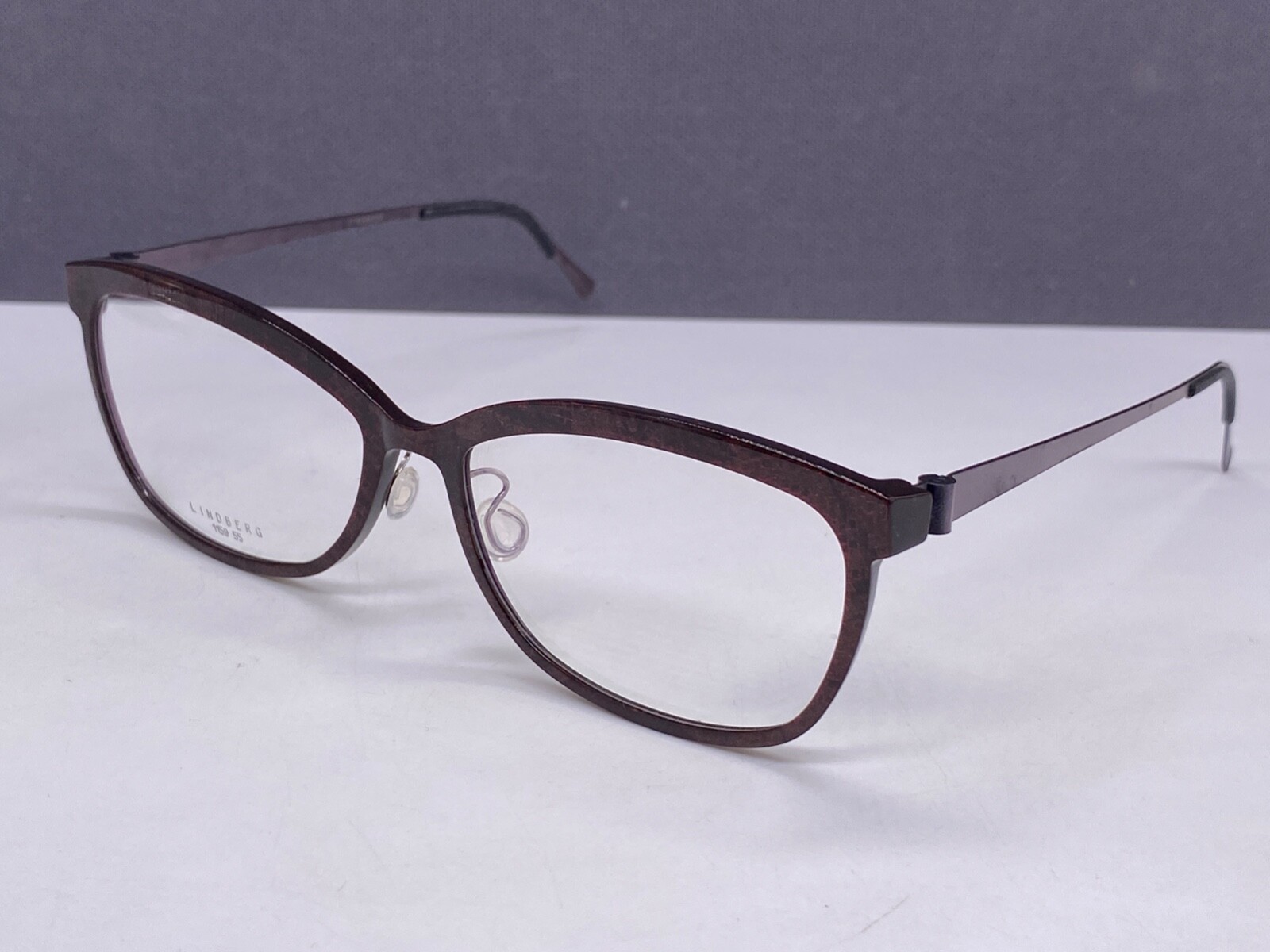 Lindberg Eyeglasses Womens Brown Gray Square Titanium Acetanium 1159 Lindberg Eyeglasses Womens Brown Gray Square Titanium Acetanium 1159